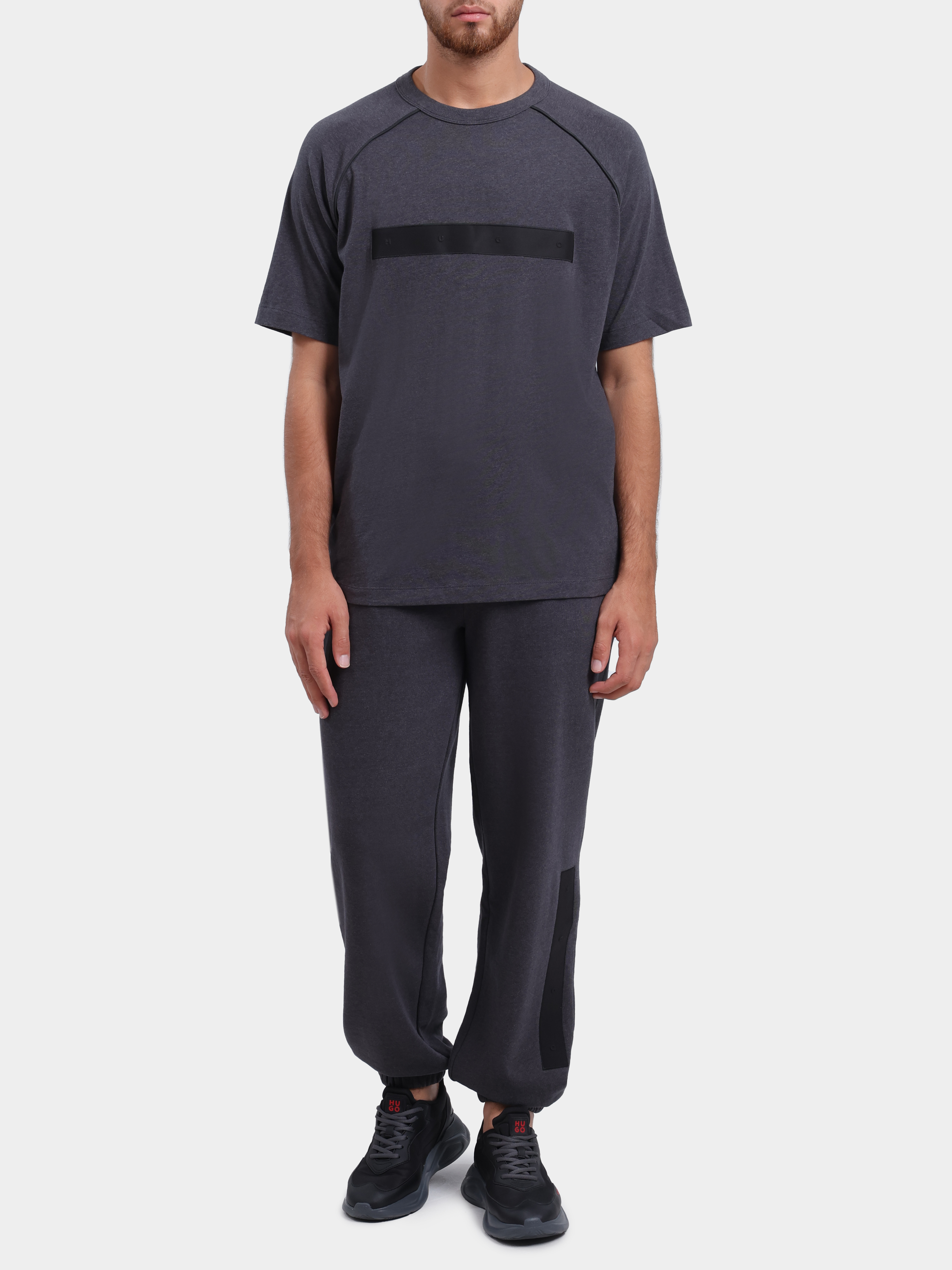 Брюки HUGO RED Dalipant 10279921 01 50563100 014 спортивные серые мужские  — купить в интернет-магазине Verdistore