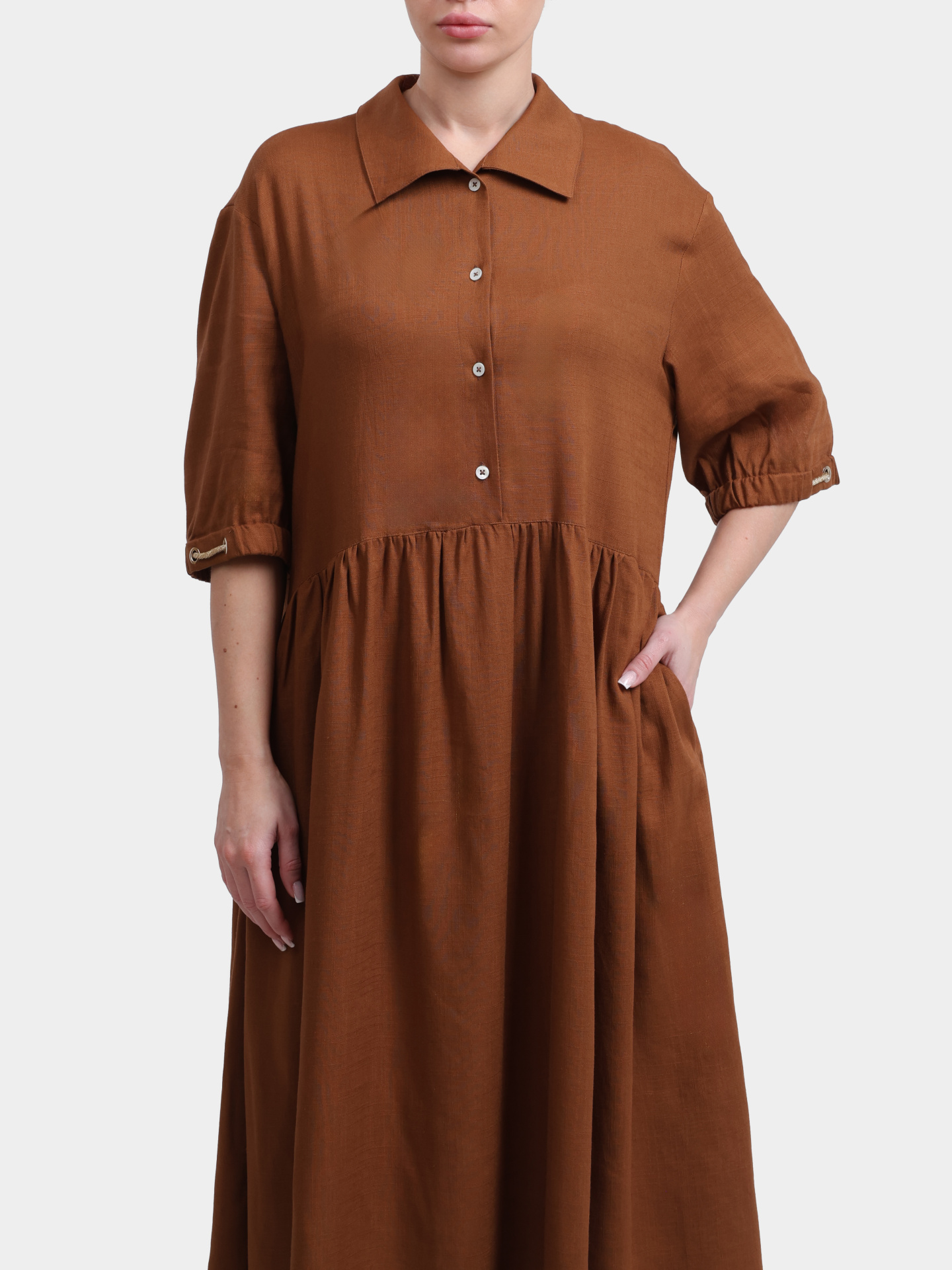 Платье Herno AB000077D 12689 2240 терракотовое прямого кроя — купить в интернет-магазине Verdistore