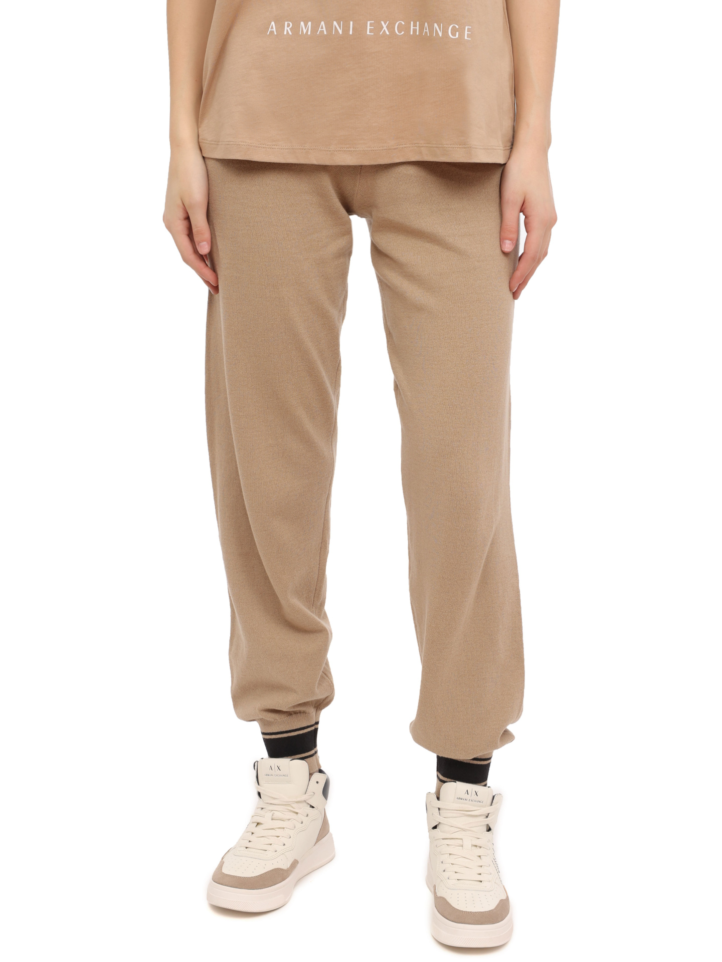 картинка Брюки Armani Exchange 6RYP2K YMX3Z 0748 трикотажные женские с манжетами от магазина Verdistore