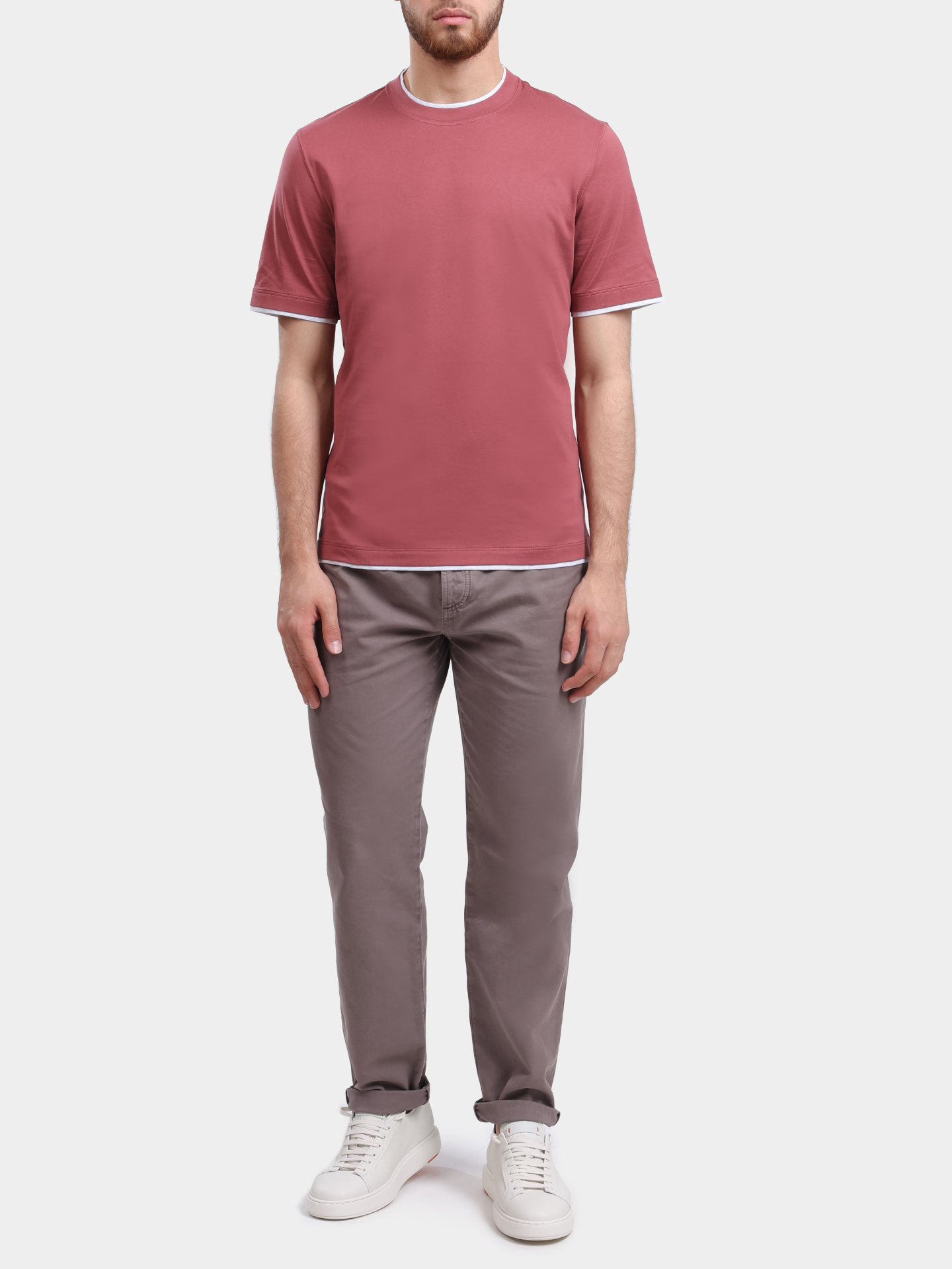 Футболка Brunello Cucinelli M0B137427 CMJ53 с эффектом многослойности мужская  — купить в интернет-магазине Verdistore