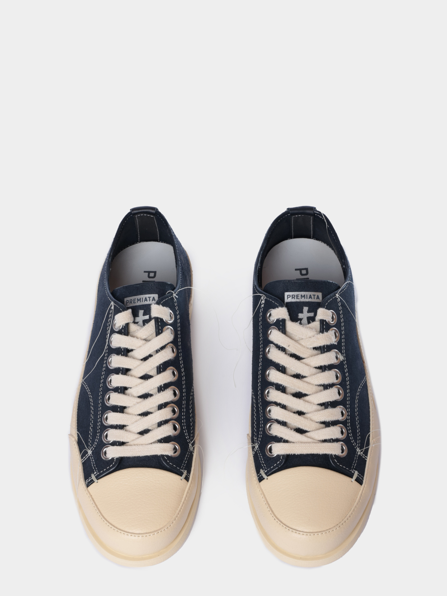 Кеды Premiata Sport VINCE015 NAVY темно-синие мужские на белой высокой подошве — купить в интернет-магазине Verdistore