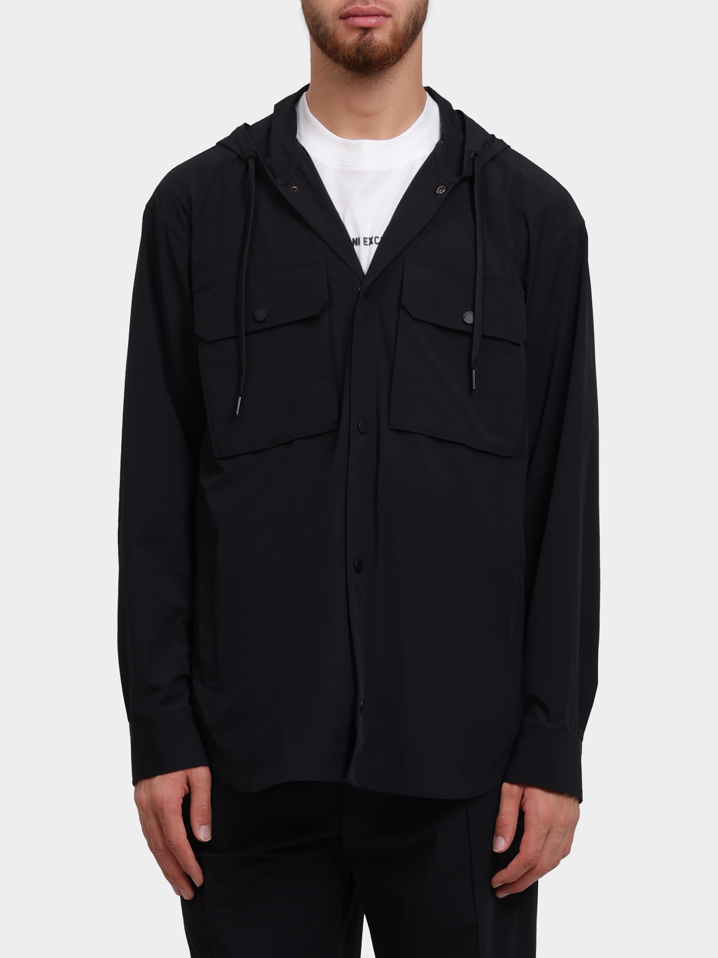 Куртка Armani Exchange XM000415 AF10357 черная мужская на кнопках — купить в интернет-магазине Verdistore