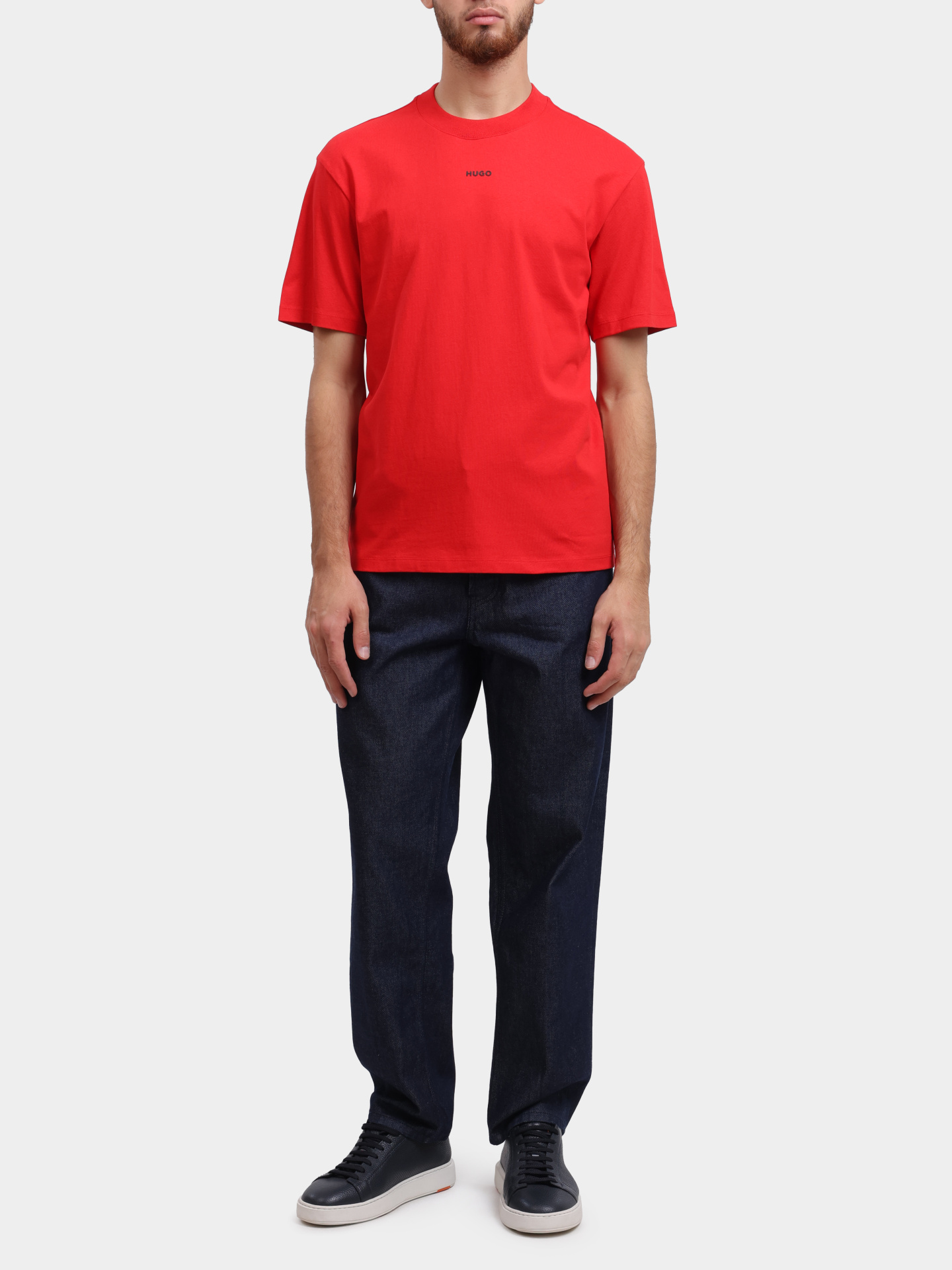 Футболка Hugo 50488330 693 красная мужская с логотипом — купить в интернет-магазине Verdistore