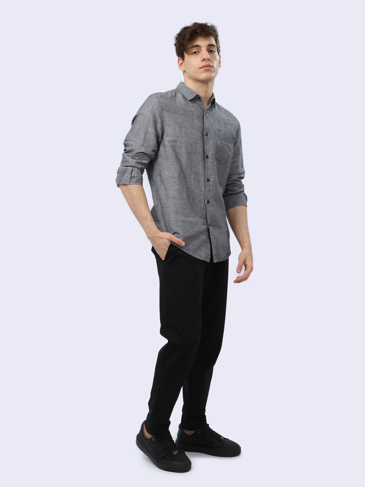 Рубашка Calvin Klein K10K108664 серая мужская — купить в интернет-магазине Verdistore