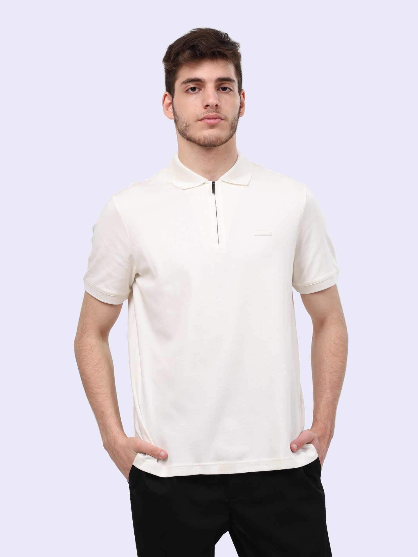 Поло Calvin Klein K10K112754 YAT белое мужское из хлопка — купить в интернет-магазине Verdistore