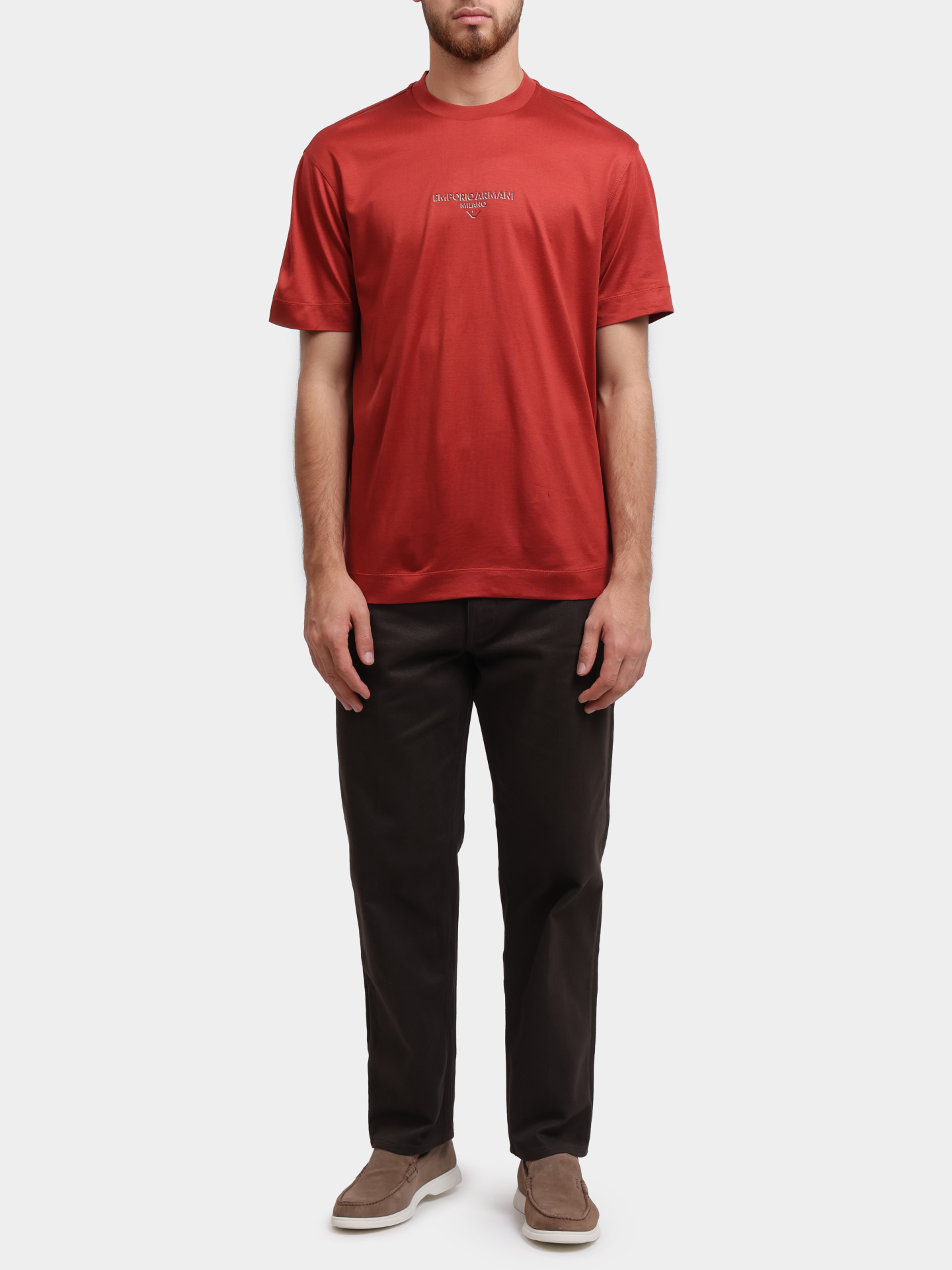 Футболка Emporio Armani EM002838 AF10761 U5035 красная мужская — купить в интернет-магазине Verdistore