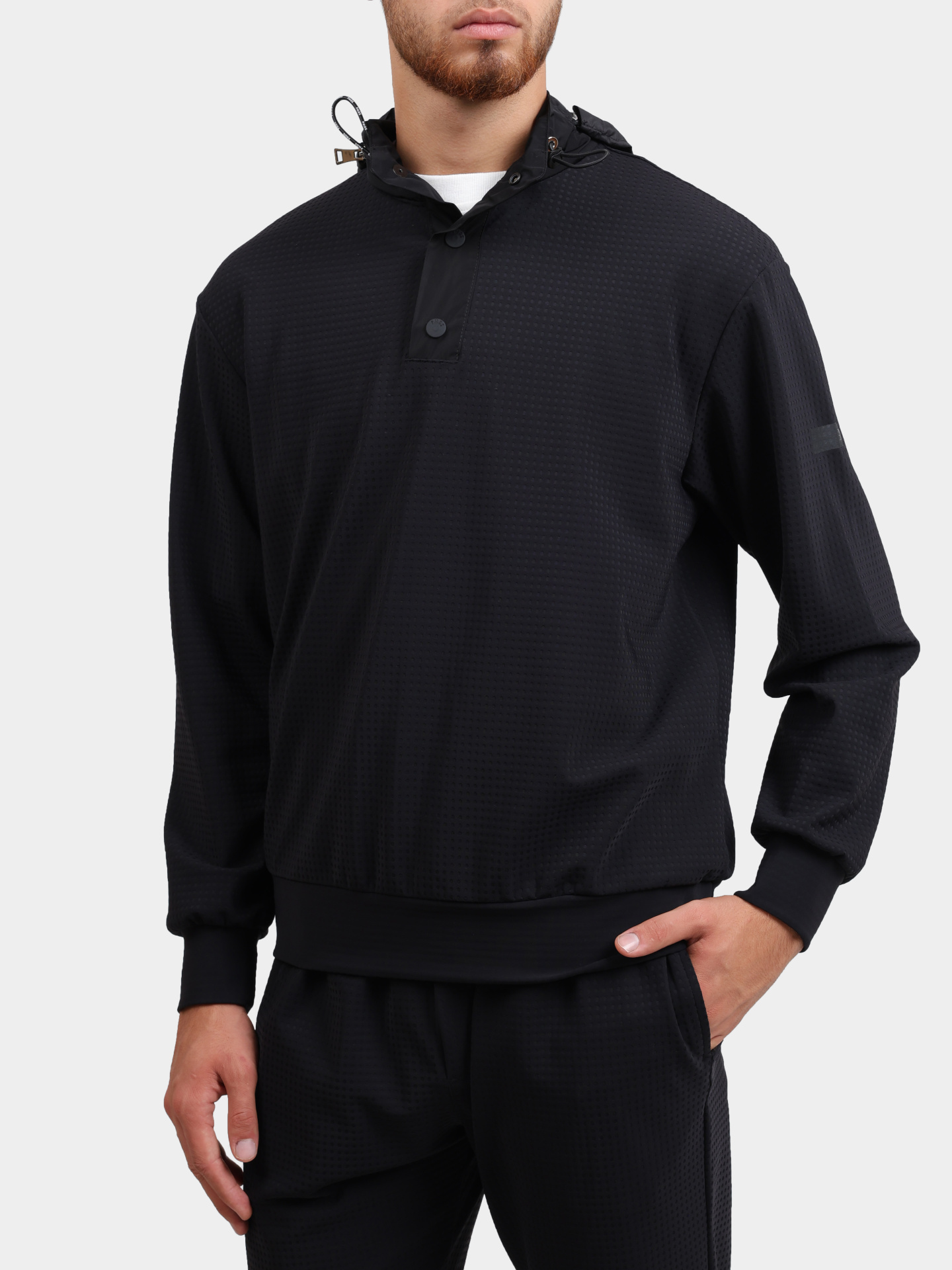 Свитшот PMDS SW0118 CODY TNY23 0020 черный мужской с капюшоном — купить в интернет-магазине Verdistore