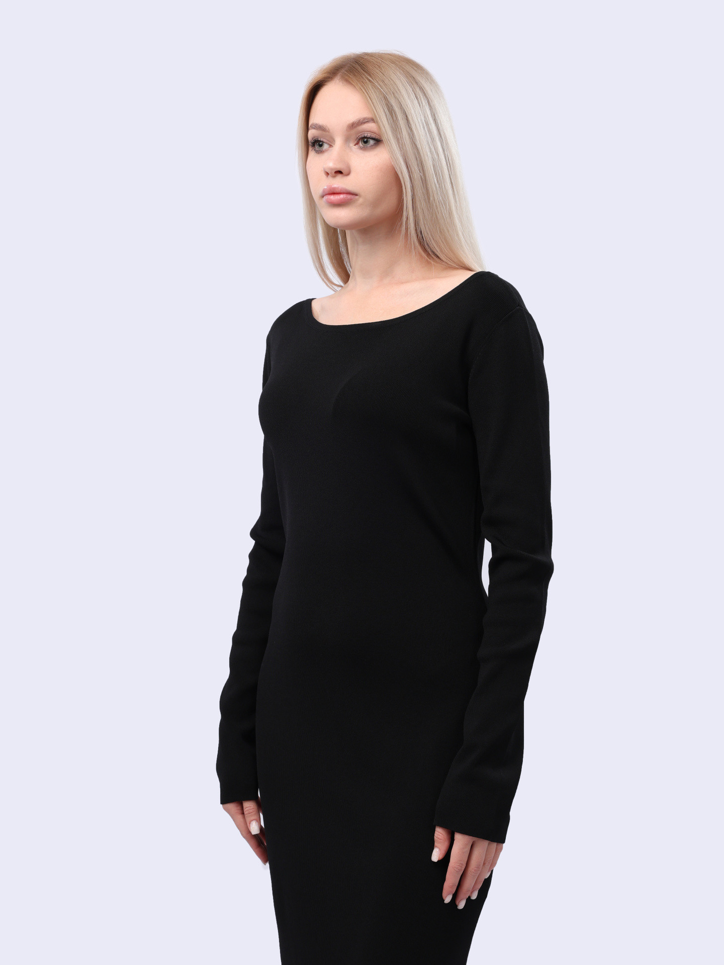 Платье Armani Exchange XW000049 AF10352 UC001 черное женское с вырезом — купить в интернет-магазине Verdistore