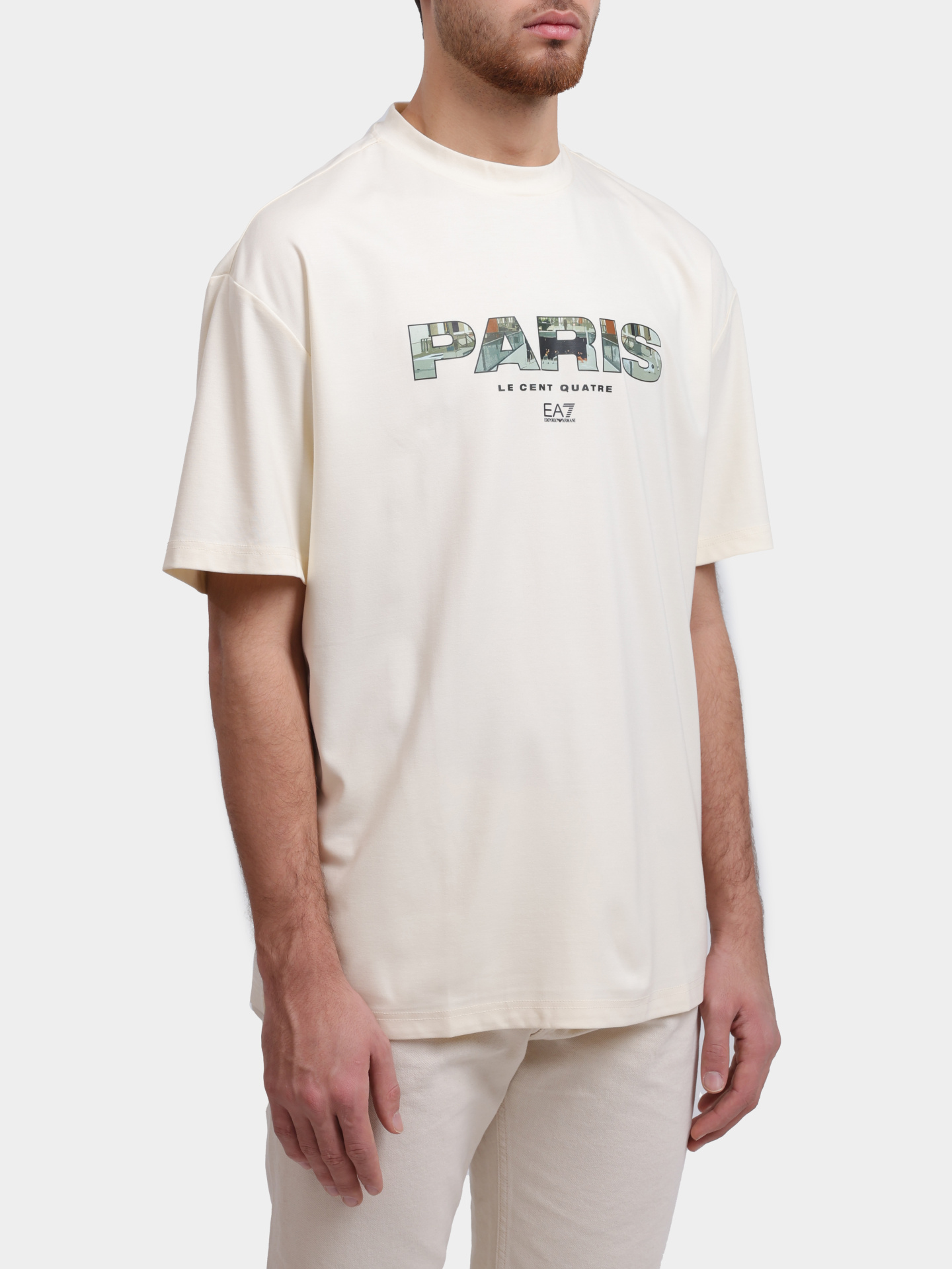 Футболка EA7 7M000768 AF16724 U1105 молочная мужская — купить в интернет-магазине Verdistore