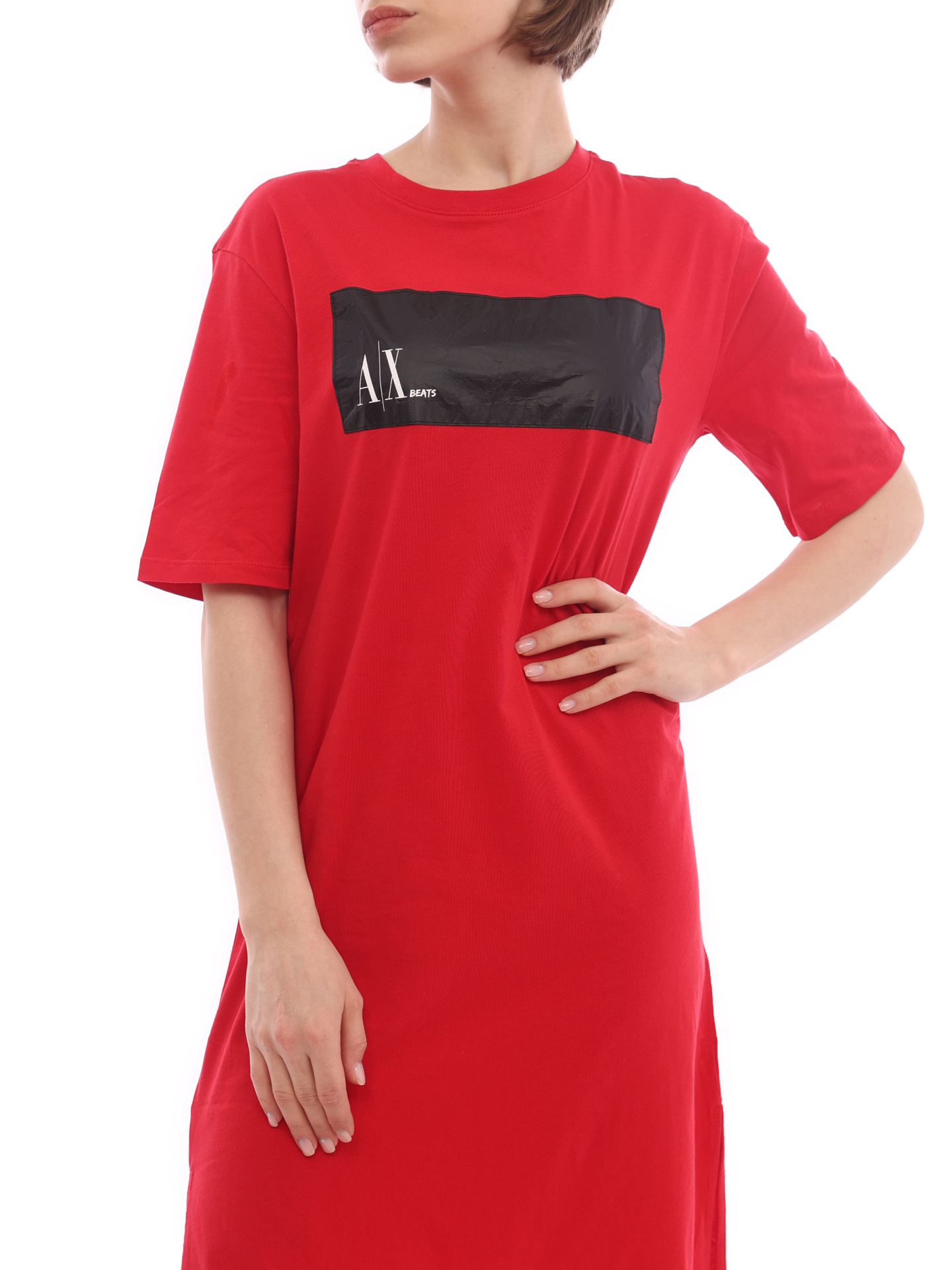 Платье Armani Exchange 3LYA76 YJ3RZ 14AC красное женское из хлопка — купить в интернет-магазине Verdistore