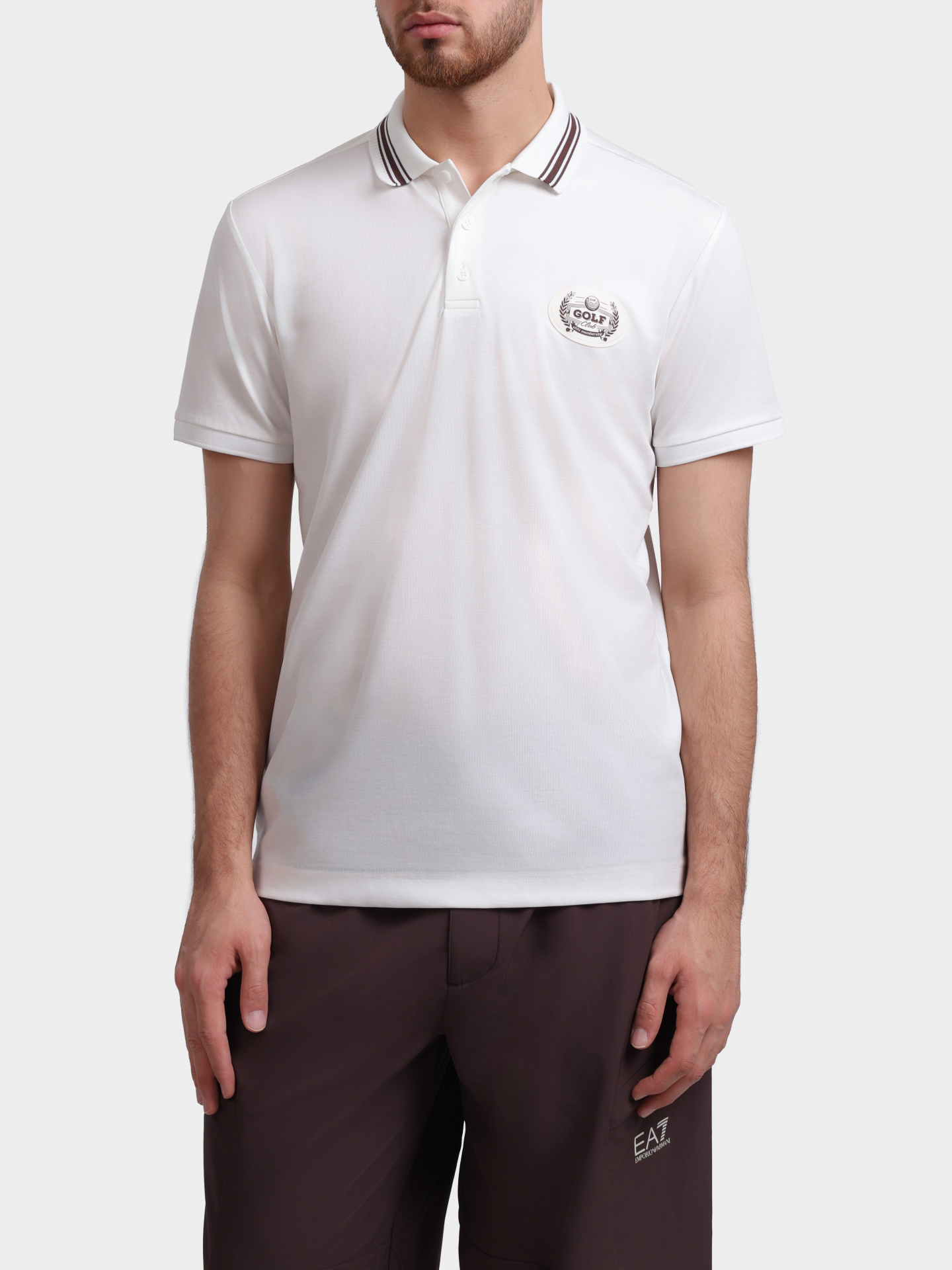 Поло EA7 7M000053 AF13918 U0005 белое мужское — купить в интернет-магазине Verdistore