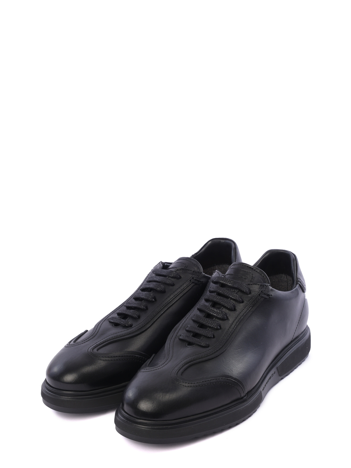 Кроссовки кожаные черные на шнурках — купить в интернет-магазине Verdistore