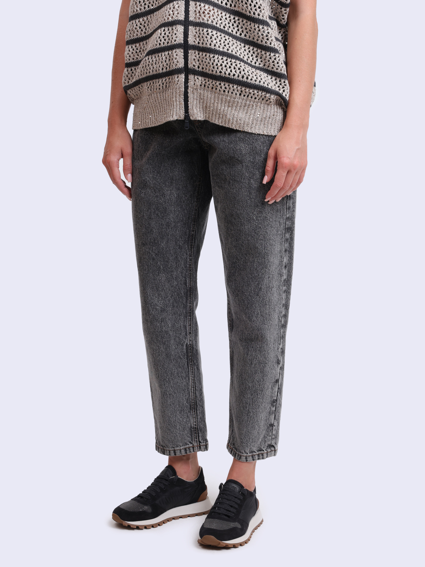 Джинсы Brunello Cucinelli MA095P5732 C7819 серые женские — купить в интернет-магазине Verdistore