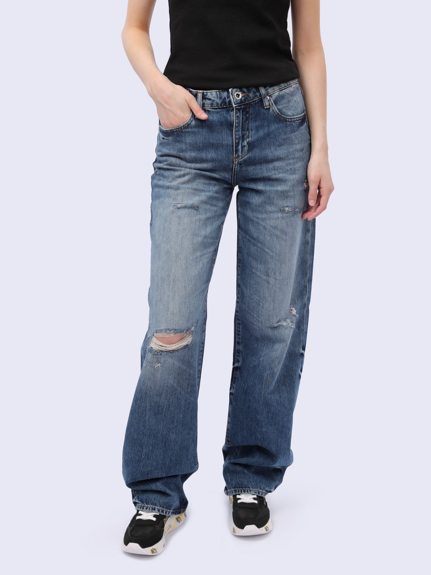 Джинсы Armani Exchange 3DYJ52 Y16GZ 05EK синие женские с потертостями — купить в интернет-магазине Verdistore