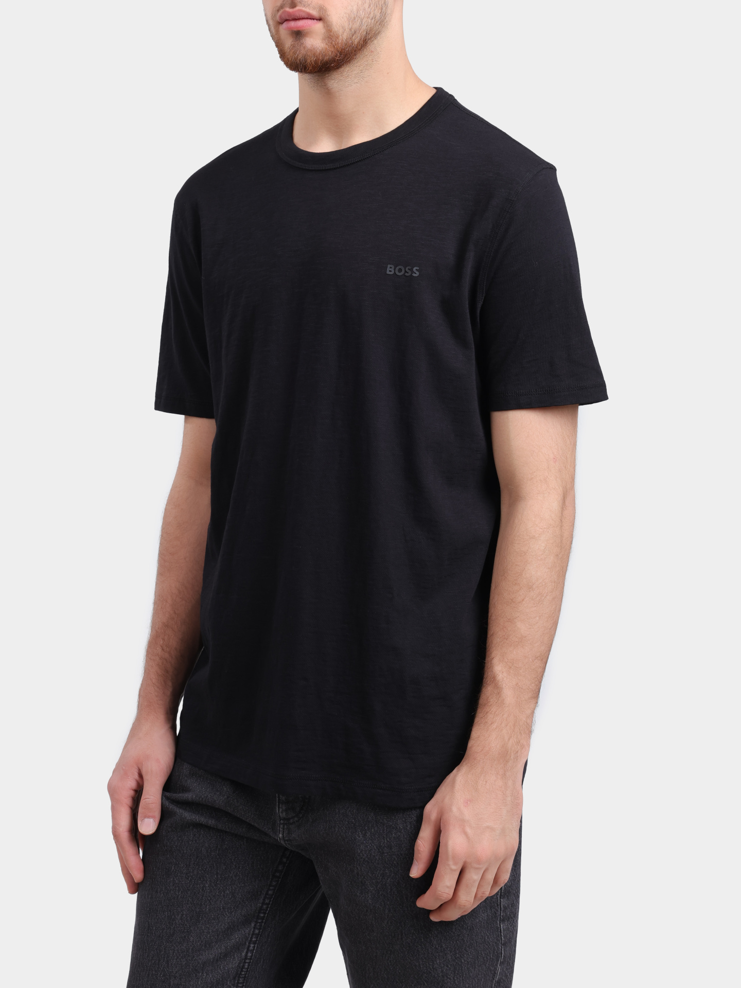 Футболка Boss Orange Tegood 10240843 01 50508243 001 черная мужская с маленьким логотипом  — купить в интернет-магазине Verdistore