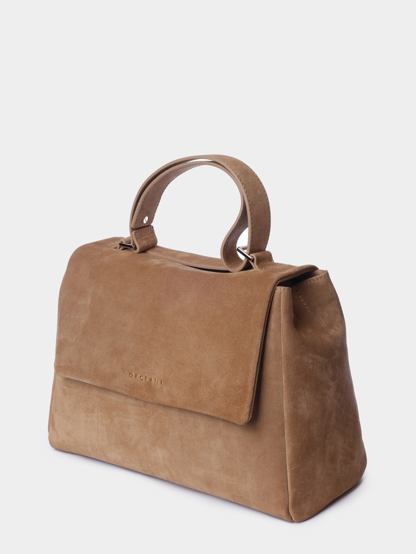 Сумка Orciani BT2006 SEN BIS женская замшевая с маленьким логотипом — купить в интернет-магазине Verdistore