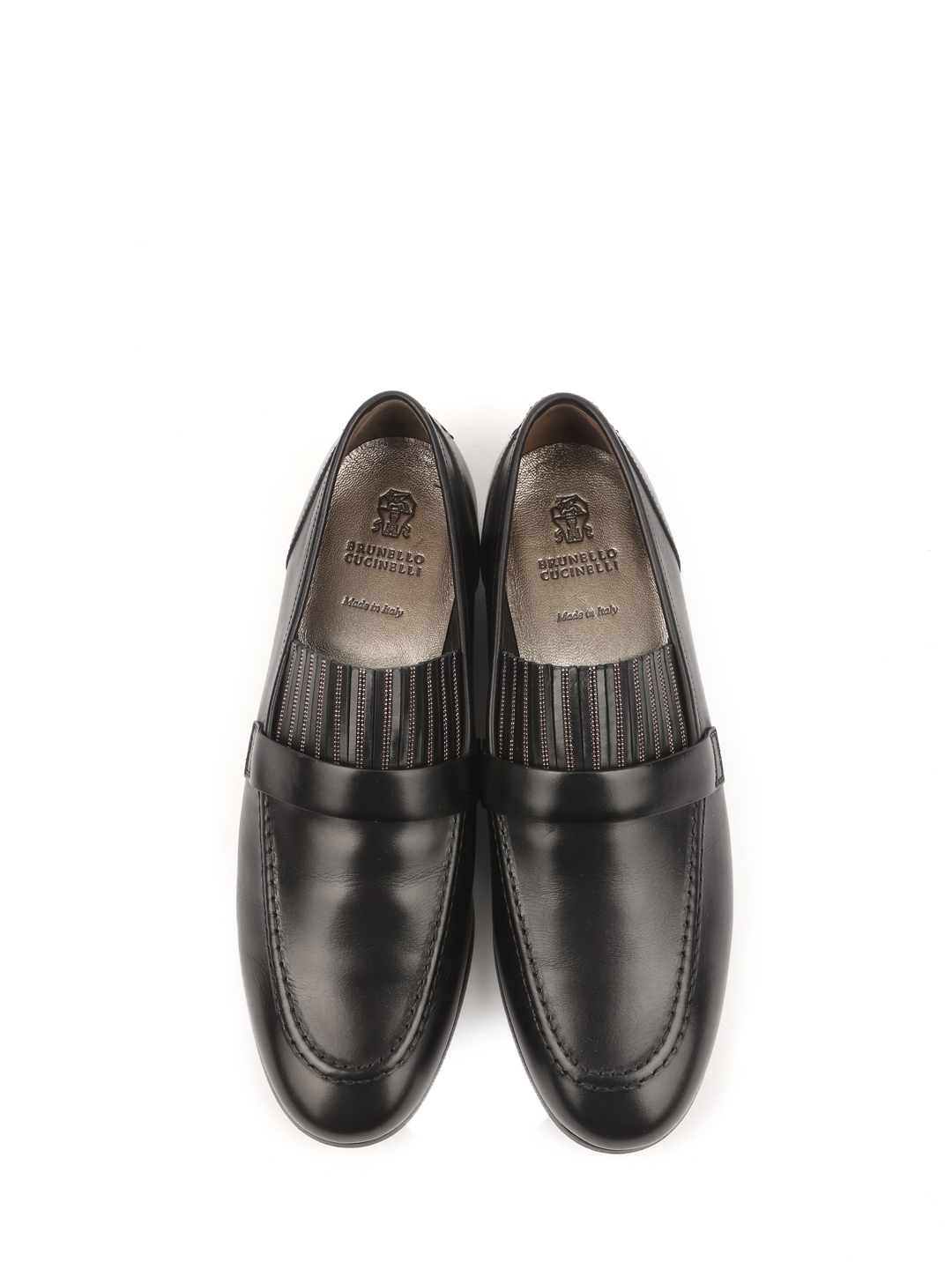 Лоферы Brunello Cucinelli MZPRC1573 черные женские из кожи — купить в интернет-магазине Verdistore