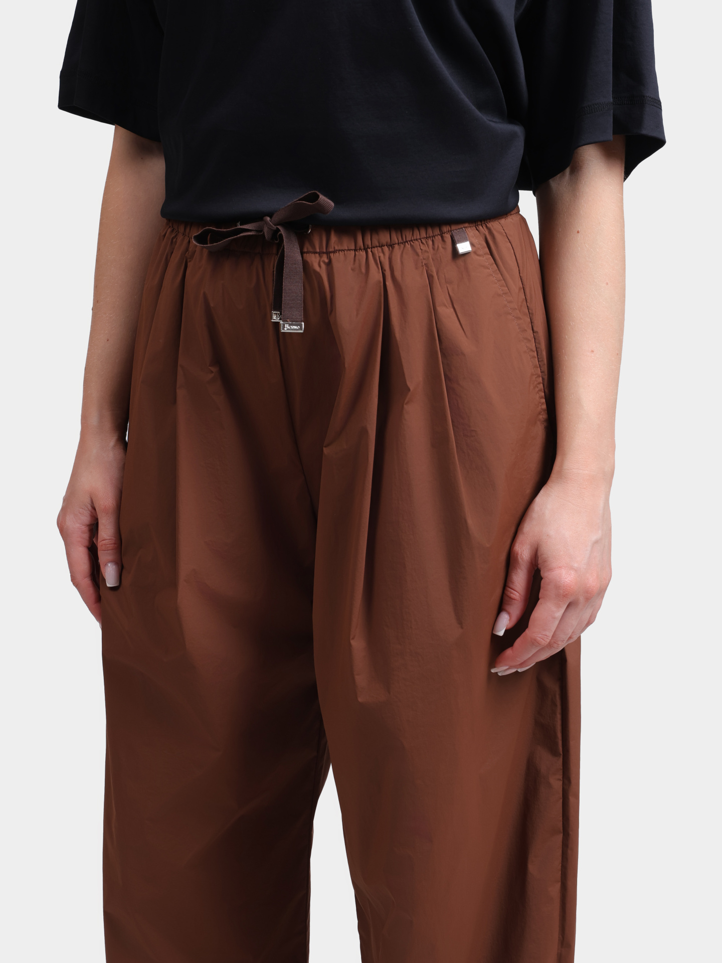 Брюки Herno PT000246D 12431SZ 2240 терракотовые женские на полясе резинке  — купить в интернет-магазине Verdistore
