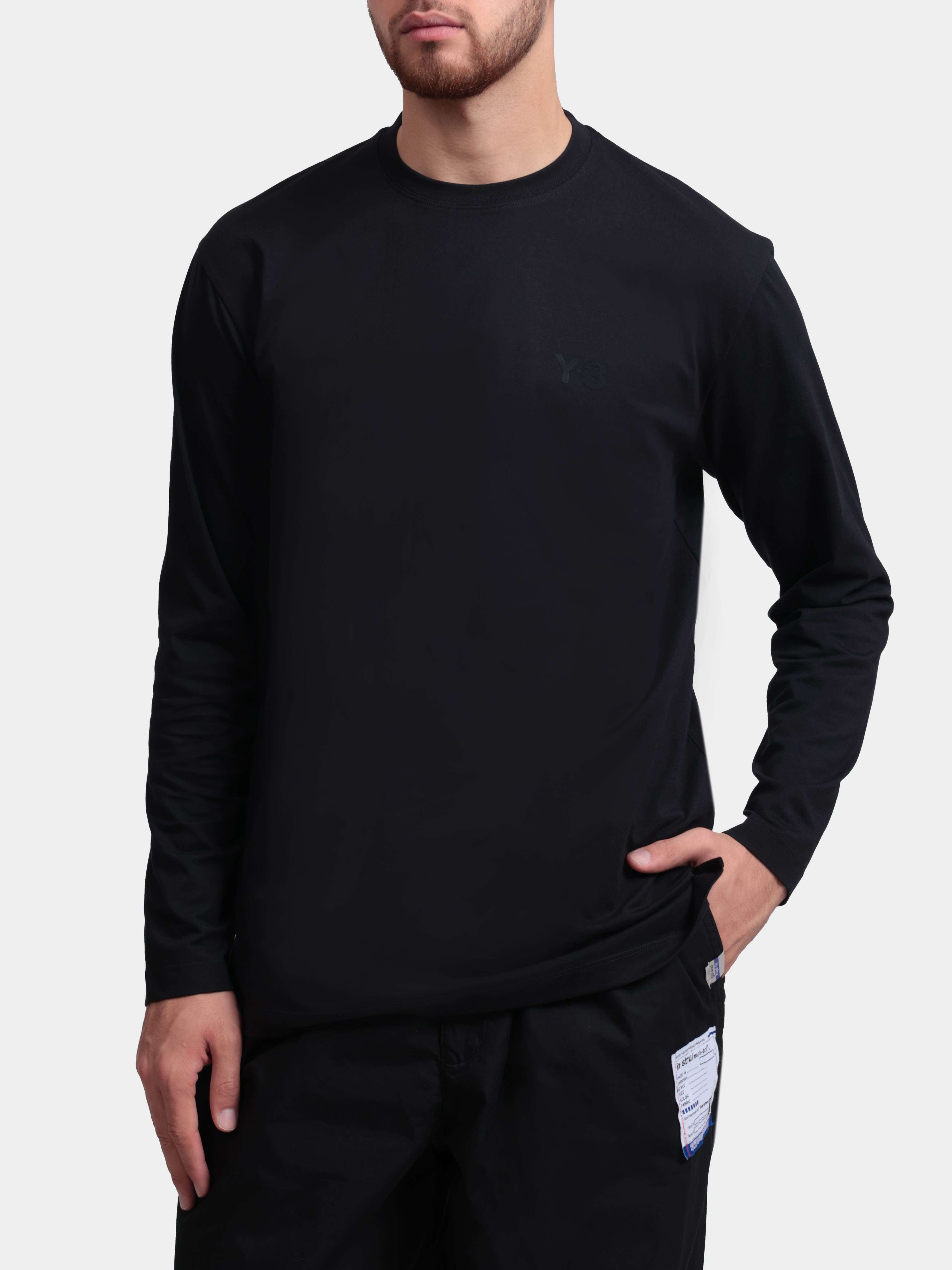 Лонгслив Y3 KQ9778 BLACK черный мужской с длинным рукавом — купить в интернет-магазине Verdistore