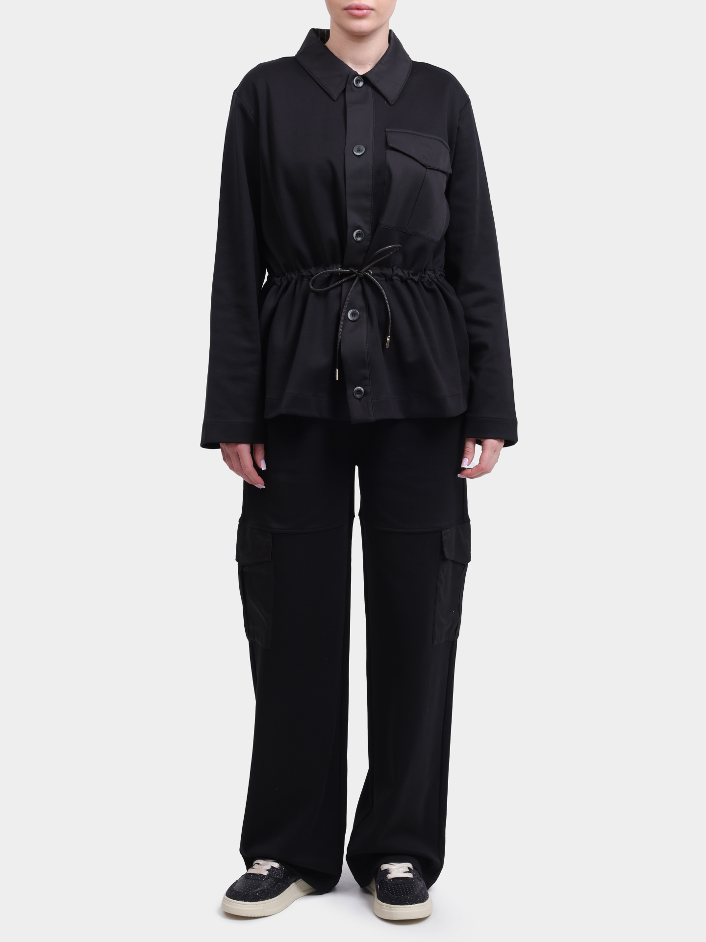 Рубашка Herno JC000078D 52117 9300 черная женская на кулиске — купить в интернет-магазине Verdistore