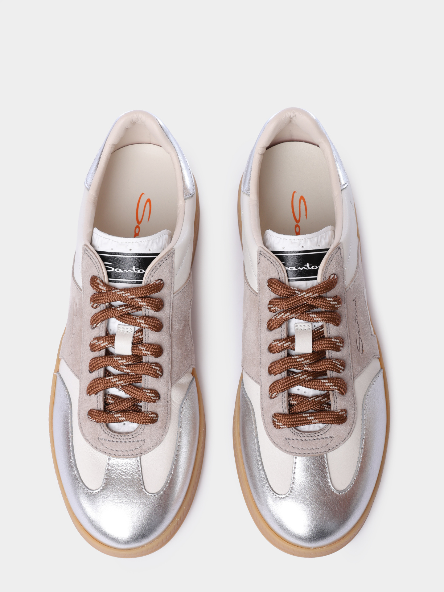 Кеды Santoni WBPG61244FARSPSXG40 кожаные женские — купить в интернет-магазине Verdistore