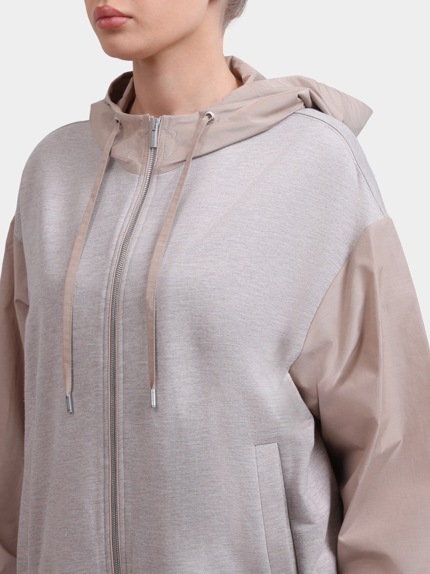 Мастерка Peserico A12577 J0 2355A 49A комбинированная женская с капюшоном — купить в интернет-магазине Verdistore