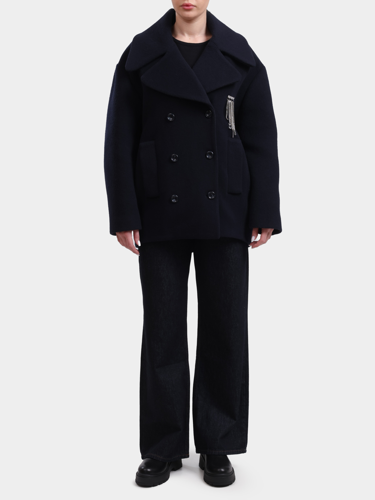 Полупальто CF5306 T2583 9402R темно-синее женское — купить в интернет-магазине Verdistore