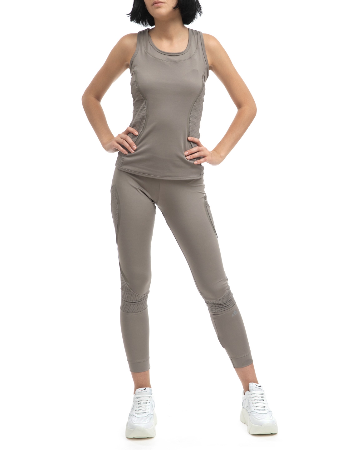 Леггинсы Adidas by Stella McCartney FK9724 бежевые женские с перфорацией — купить в интернет-магазине Verdistore