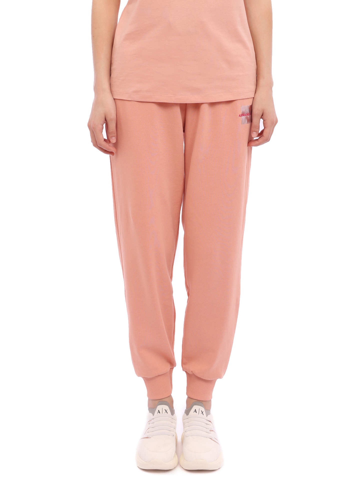 Брюки спортивные Armani Exchange 3RYP84 YJDSZ 14AO персиковые женские из хлопка — купить в интернет-магазине Verdistore
