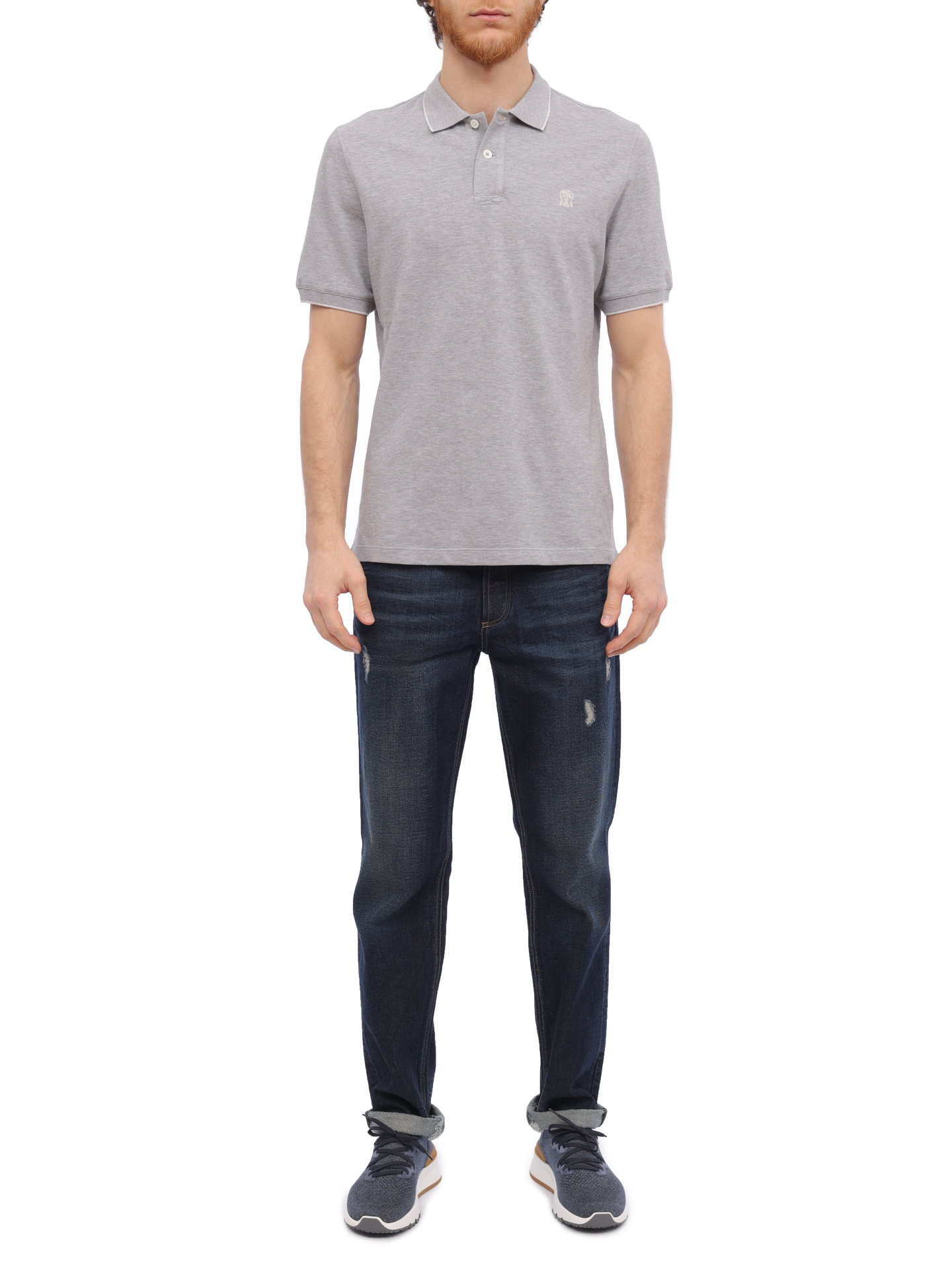 Поло Brunello Cucinelli ME8549779G CQ087 хлопковое мужское — купить в интернет-магазине Verdistore