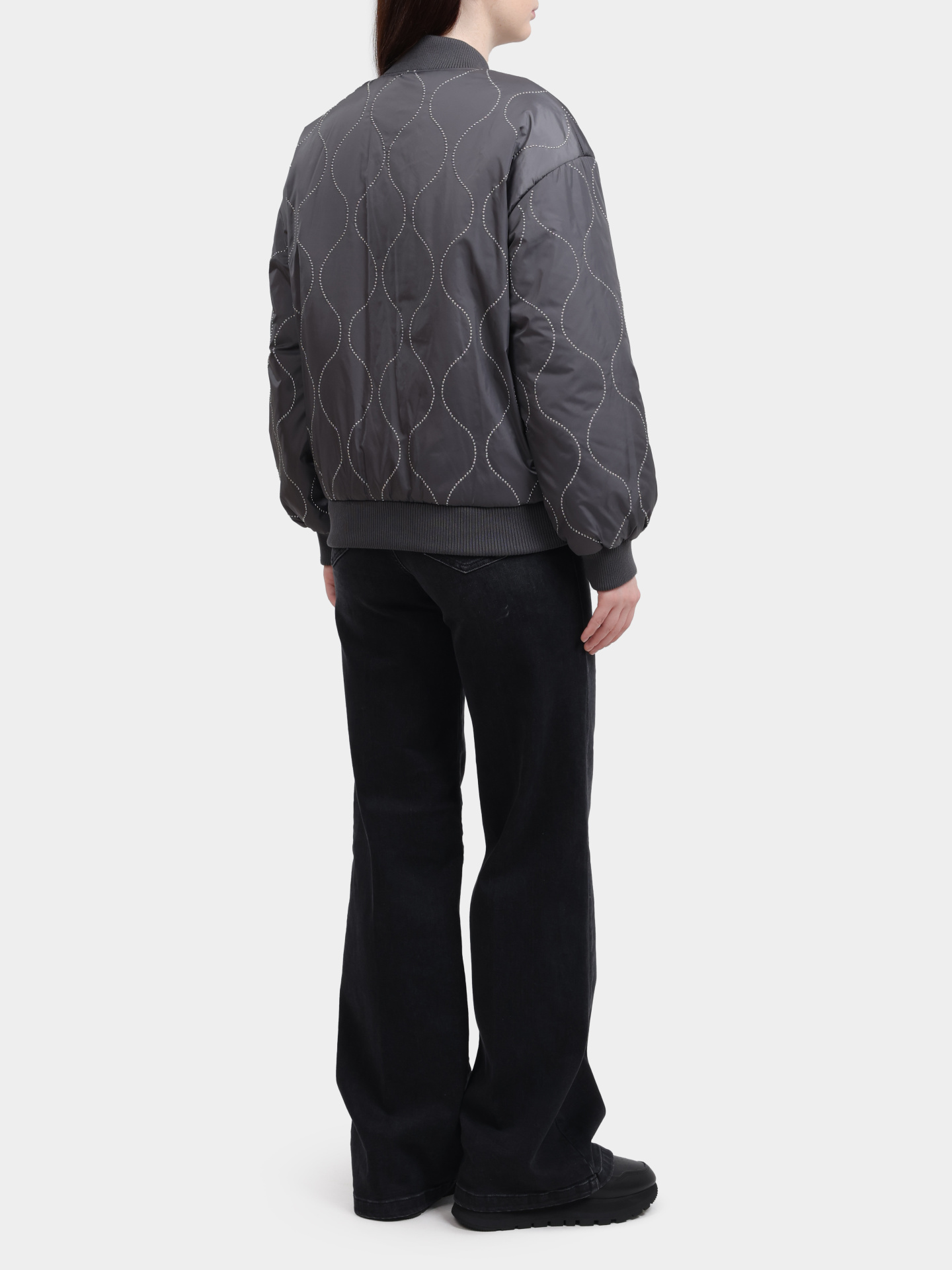 Бомбер Liu-Jo CF5237 T2802 09001 серый женский — купить в интернет-магазине Verdistore