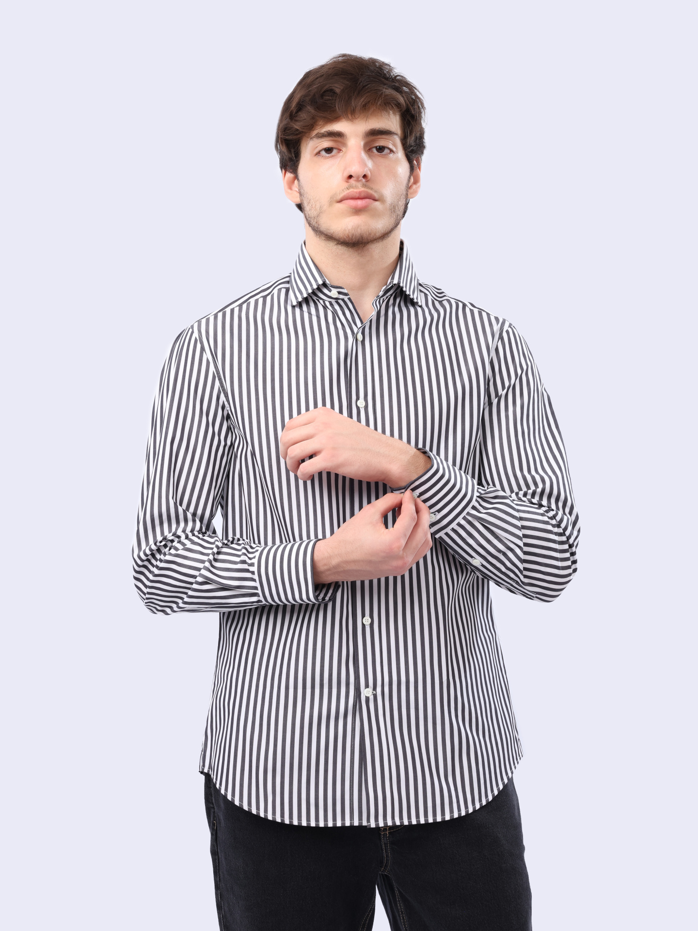 Рубашка Brunello Cucinelli MB6811718 C049 хлопковая мужская в полоску — купить в интернет-магазине Verdistore