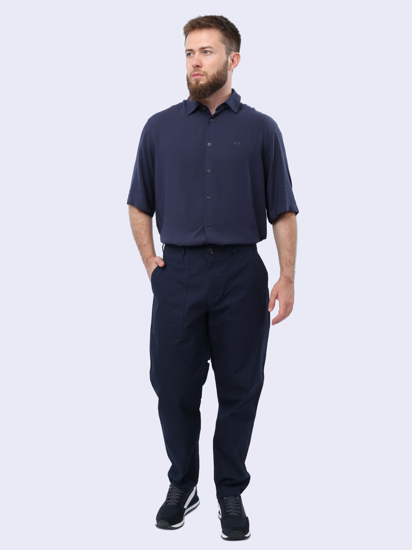 Брюки Armani Exchange 3DZP28 ZN4JZ 15BA темно-синие мужские с накладными карманами — купить в интернет-магазине Verdistore