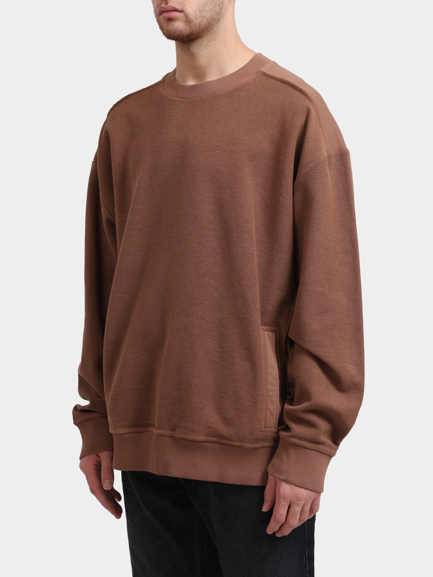 Свитшот Hugo Delphonso 10253077 коричневый мужской — купить в интернет-магазине Verdistore