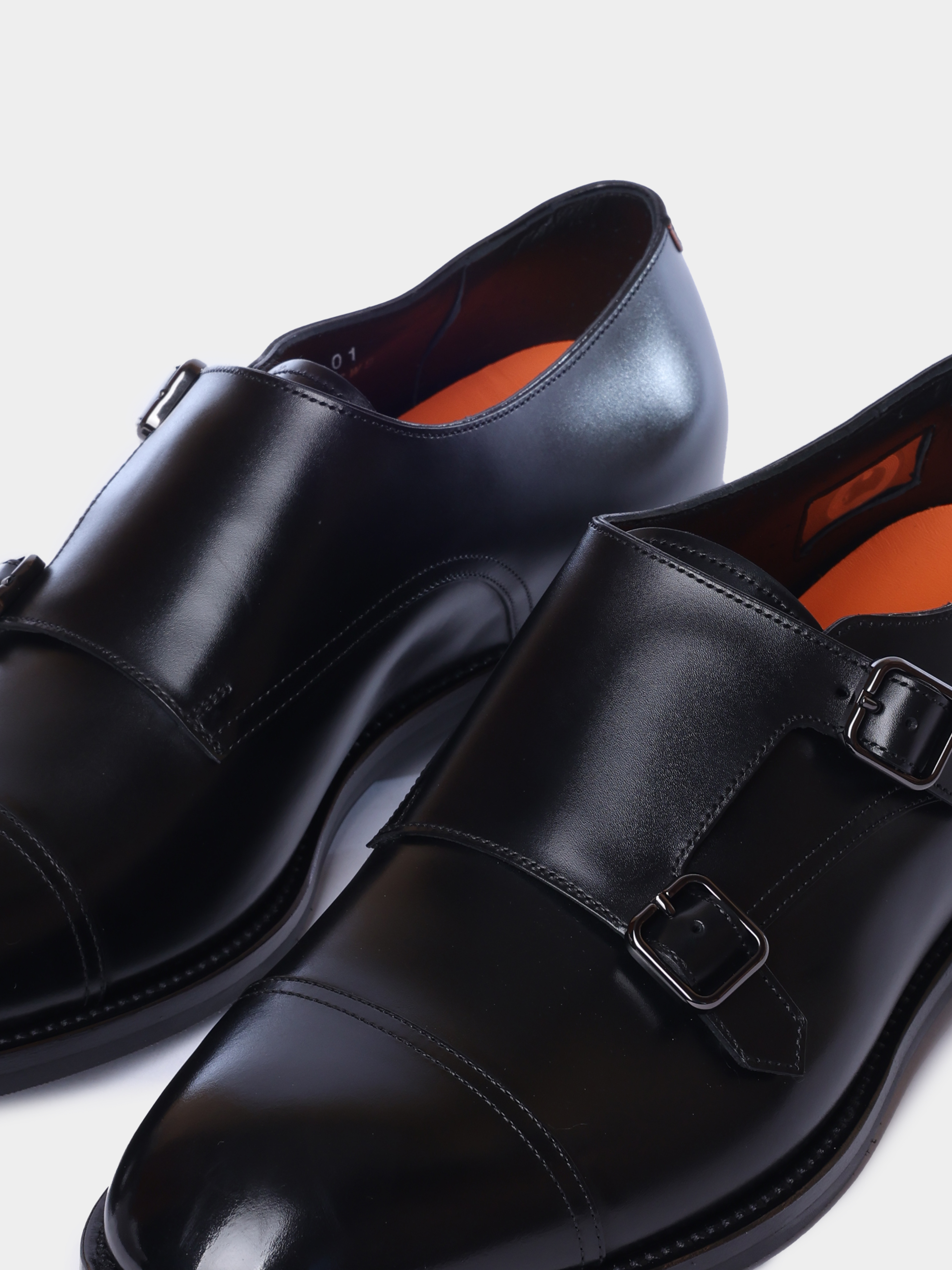 Монки Santoni MCJG19402PI5HNTGN01 кожаные мужские — купить в интернет-магазине Verdistore