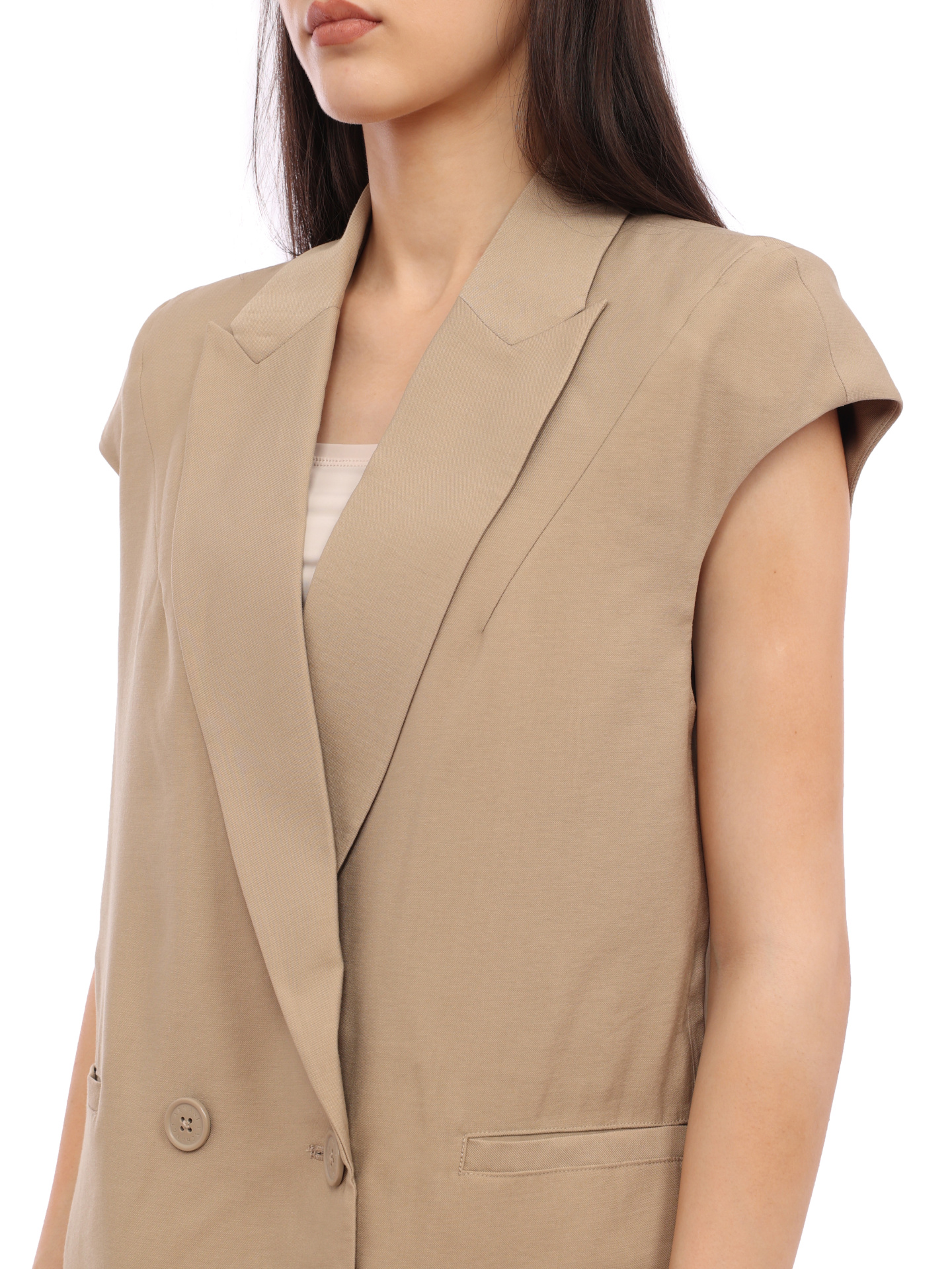 Жилет Armani Exchange 3RYQ10 YN6KZ 1780 бежевый женский удлинённый — купить в интернет-магазине Verdistore