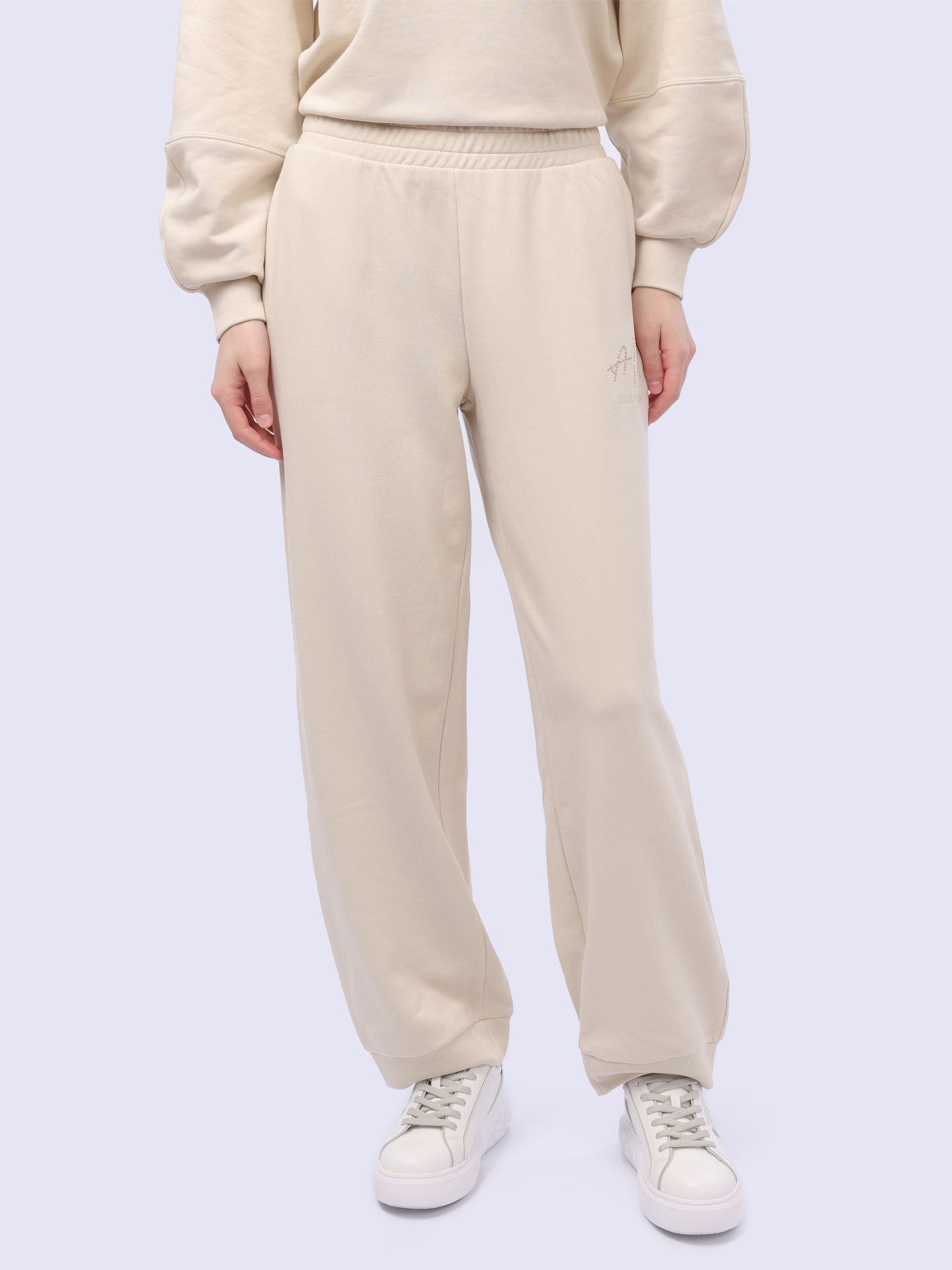 Брюки спортивные Armani Exchange 3DYP70 YJFFZ 1787 бежевые женские — купить в интернет-магазине Verdistore