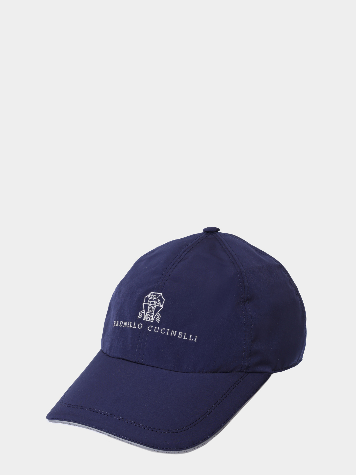 Бейсболка Brunello Cucinelli MM4799859 CEF87 с вышивкой синяя мужская — купить в интернет-магазине Verdistore