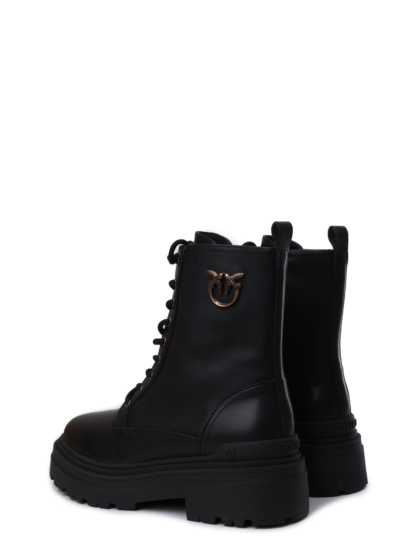 Ботинки кожаные с металлическим логотипом — купить в интернет-магазине Verdistore