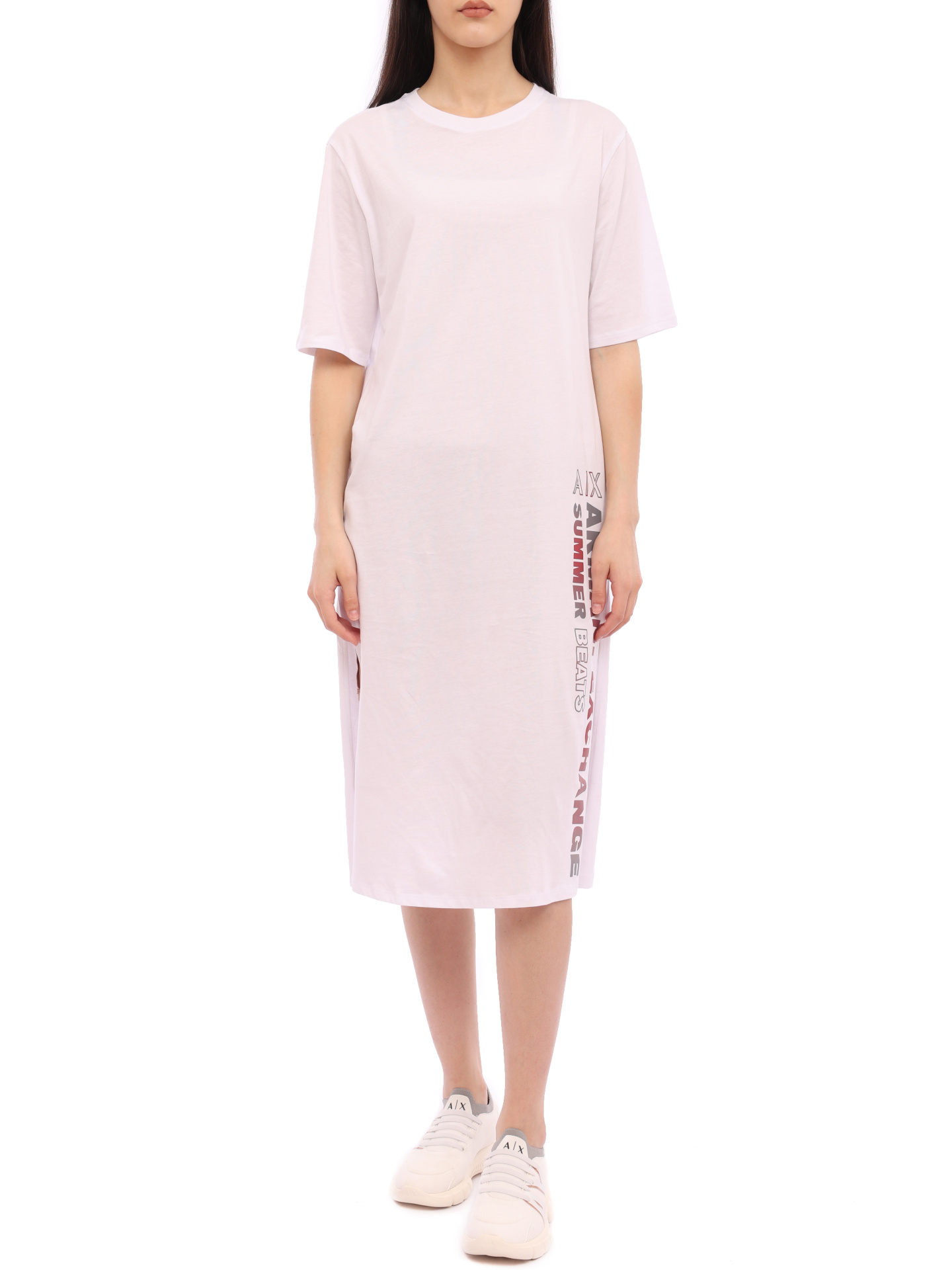 Платье Armani Exchange 3RYA75 YJ3RZ 1000 белое женское из хлопка — купить в интернет-магазине Verdistore