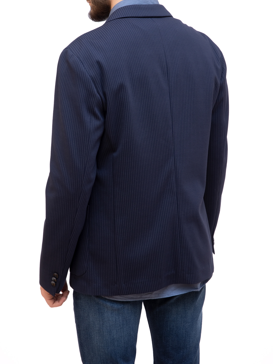 Пиджак Calvin Klein K10K103260 темно-синий мужской в полоску — купить в интернет-магазине Verdistore