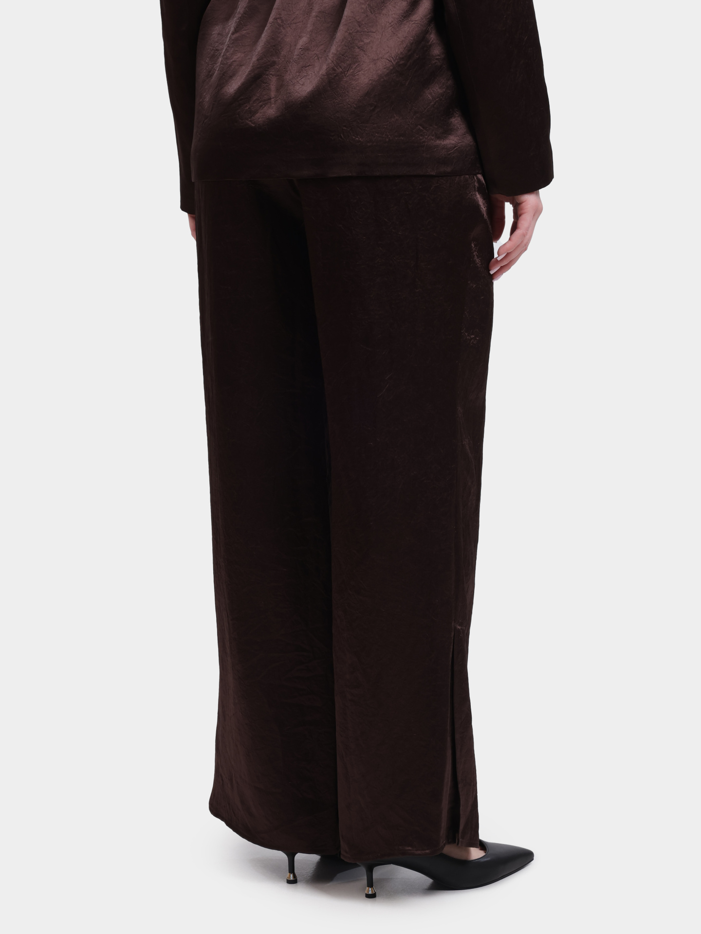 Брюки Liu-Jo BLACK LABEL CA6147 T450A P9576 коричневые женские с разрезами — купить в интернет-магазине Verdistore