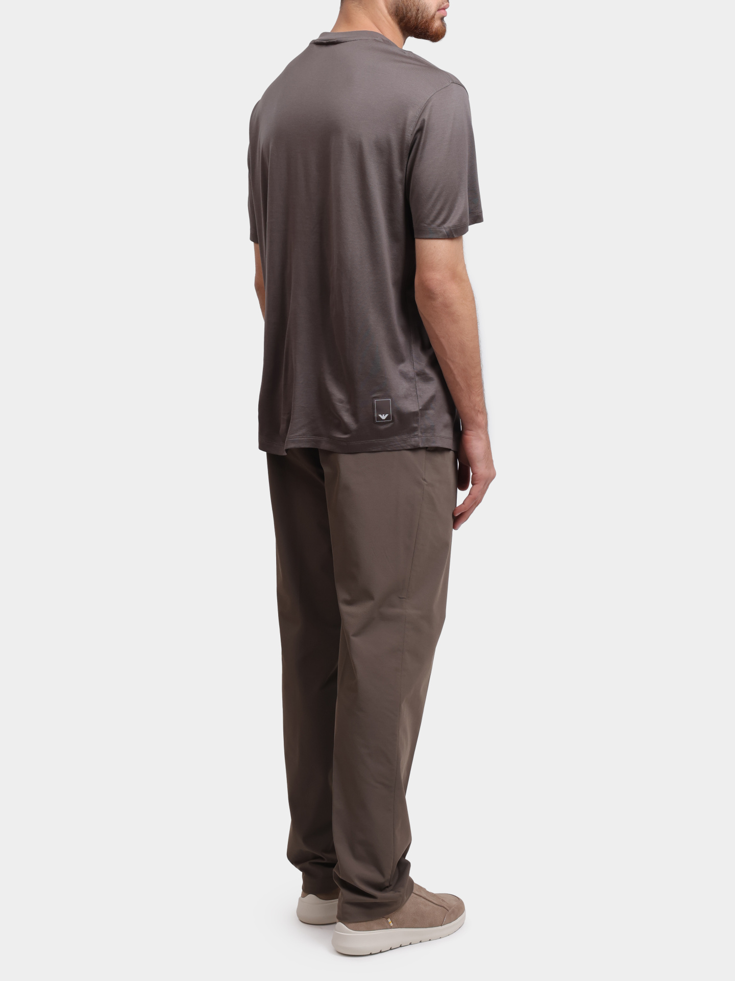 Футболка Emporio Armani EM003137 AF10761 U8143 серо-коричневая мужская — купить в интернет-магазине Verdistore