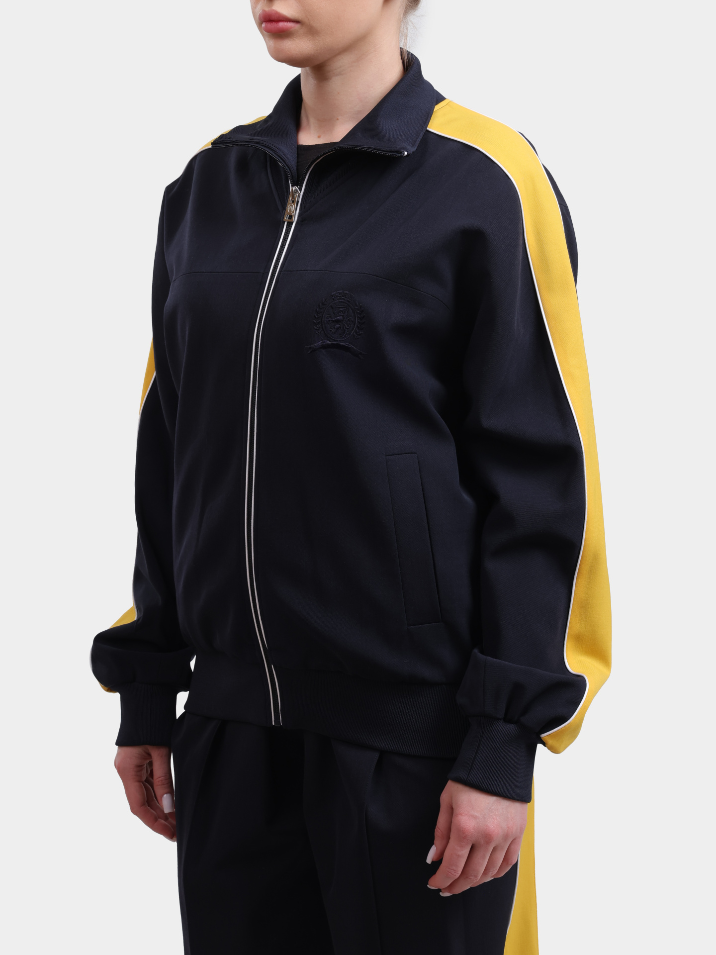 Мастерка WW0WW41070 DW5 укороченная женская темно-синяя — купить в интернет-магазине Verdistore