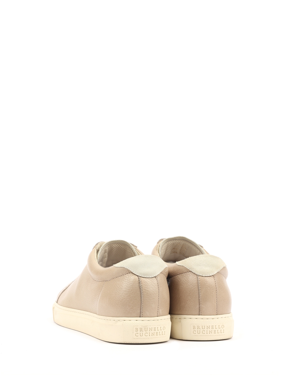 Кеды Brunello Cucinelli MZUNOSK153 бежевые мужские из кожи — купить в интернет-магазине Verdistore