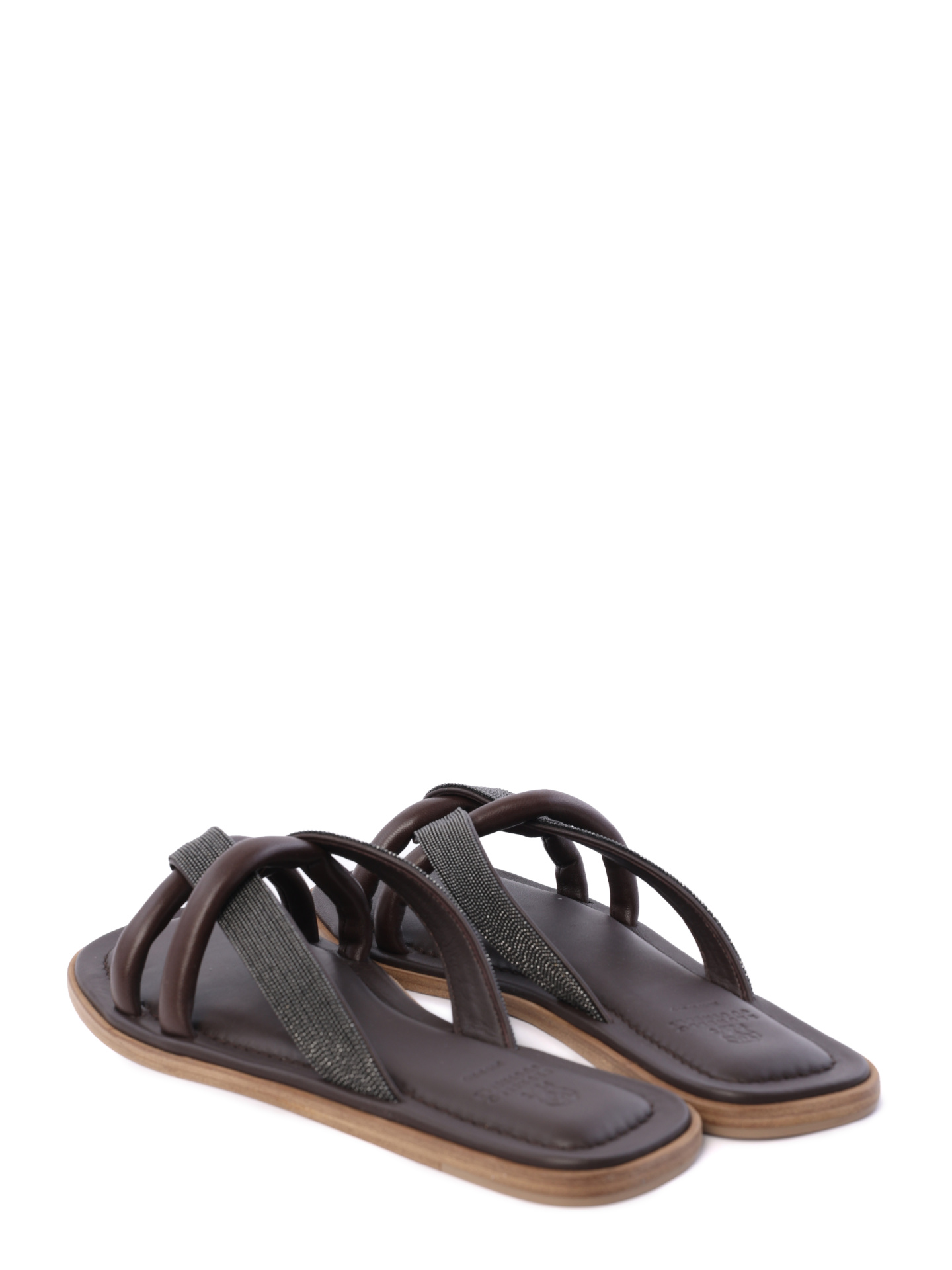 Тапки Brunello Cucinelli MZNACB1109 C8279 кожаные женские — купить в интернет-магазине Verdistore
