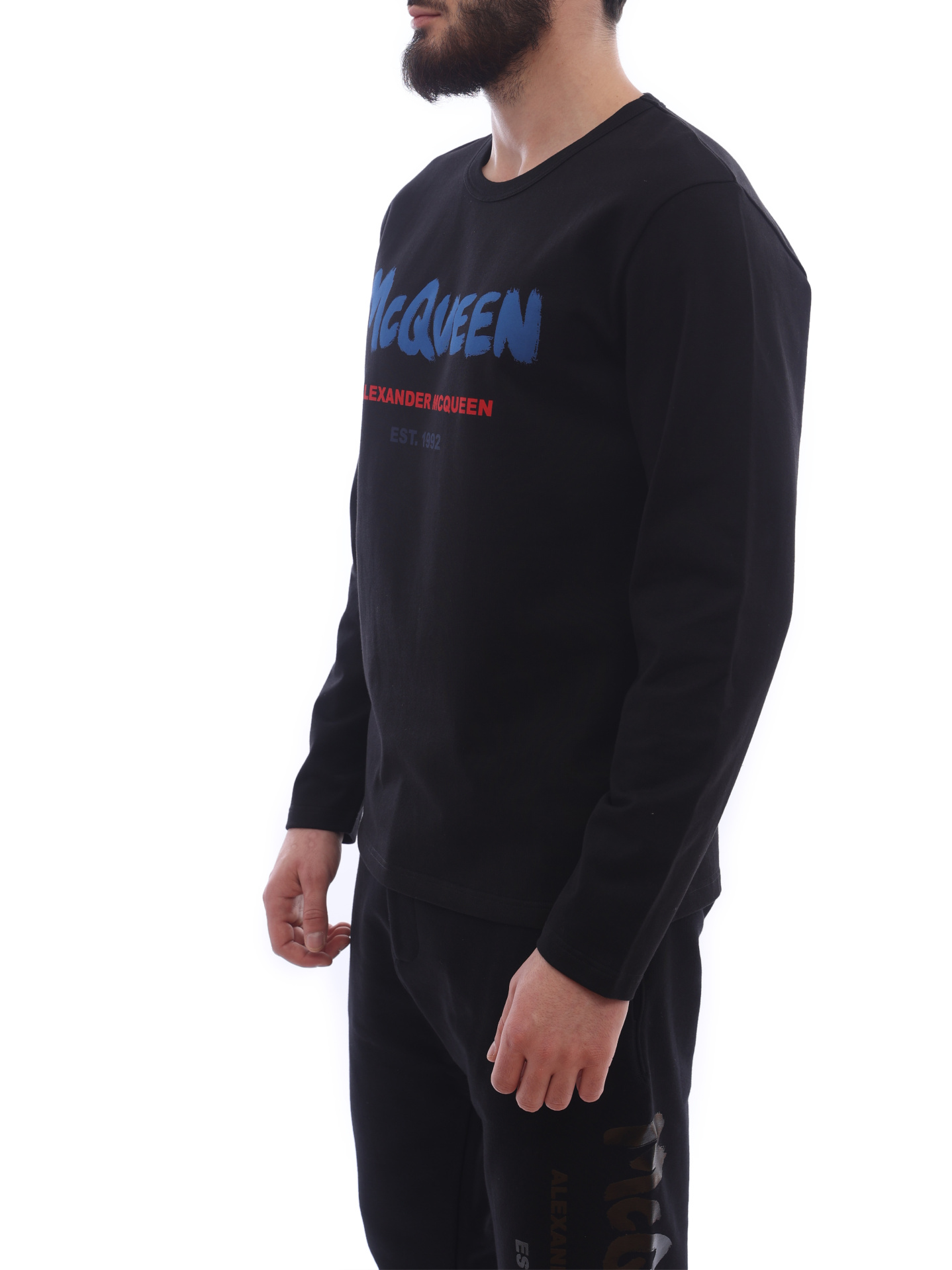 Лонгслив Alexander McQueen 682518 QSZ52 0901 черный мужской — купить в интернет-магазине Verdistore