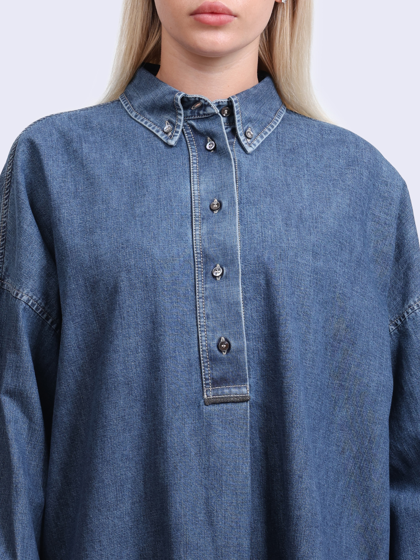 Рубашка Brunello Cucinelli MH192RA905 джинсовая женская — купить в интернет-магазине Verdistore