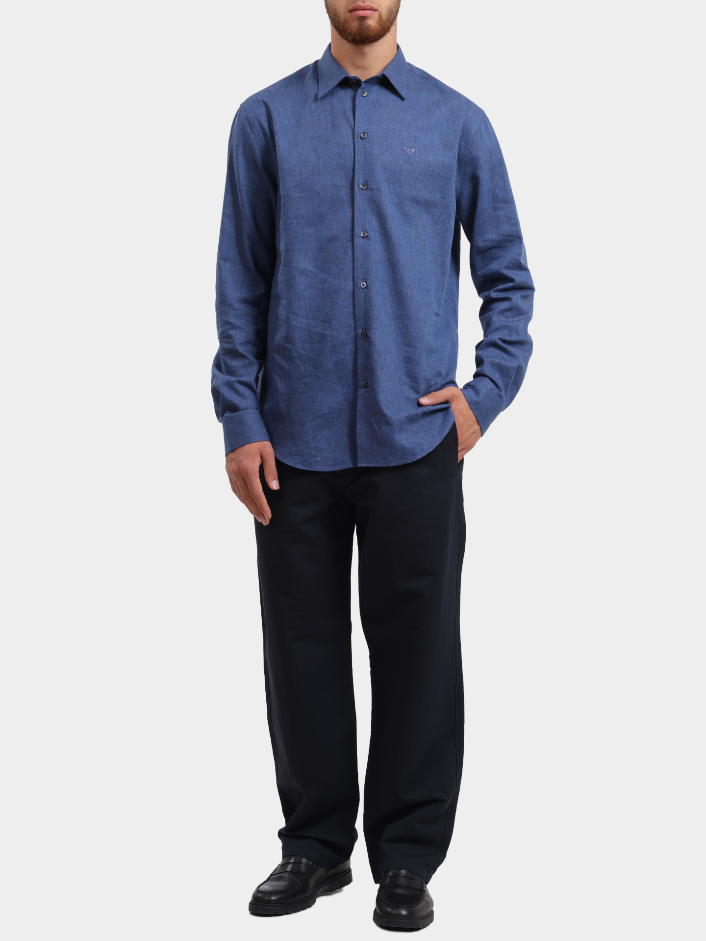Брюки Emporio Armani 3D1PB6 1K2WZ 0920 темно-синие мужские — купить в интернет-магазине Verdistore