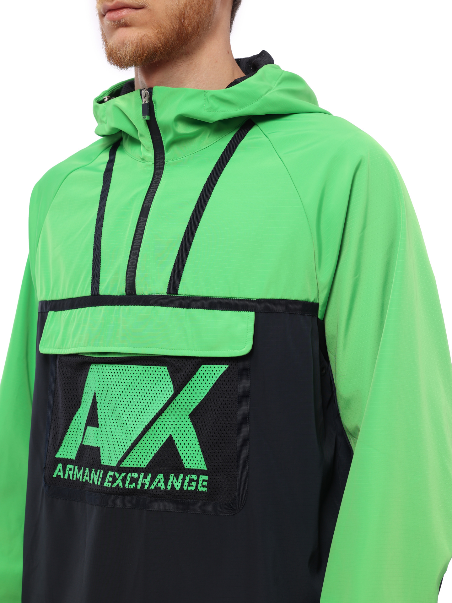 Худи Armani Exchange 3GZK02 комбинированное мужское с логотипом — купить в интернет-магазине Verdistore